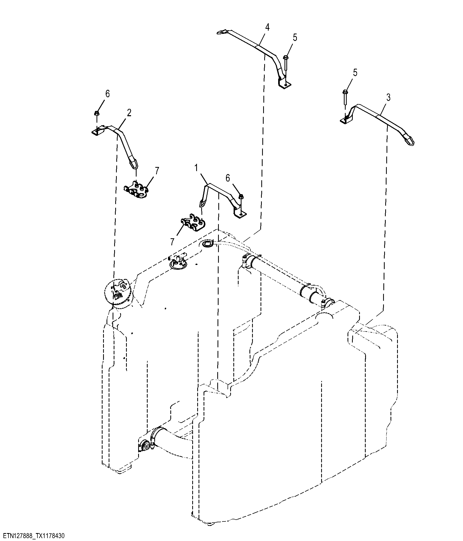 Fuel Tank Straps, Dual Function Arch With 4000 Winch