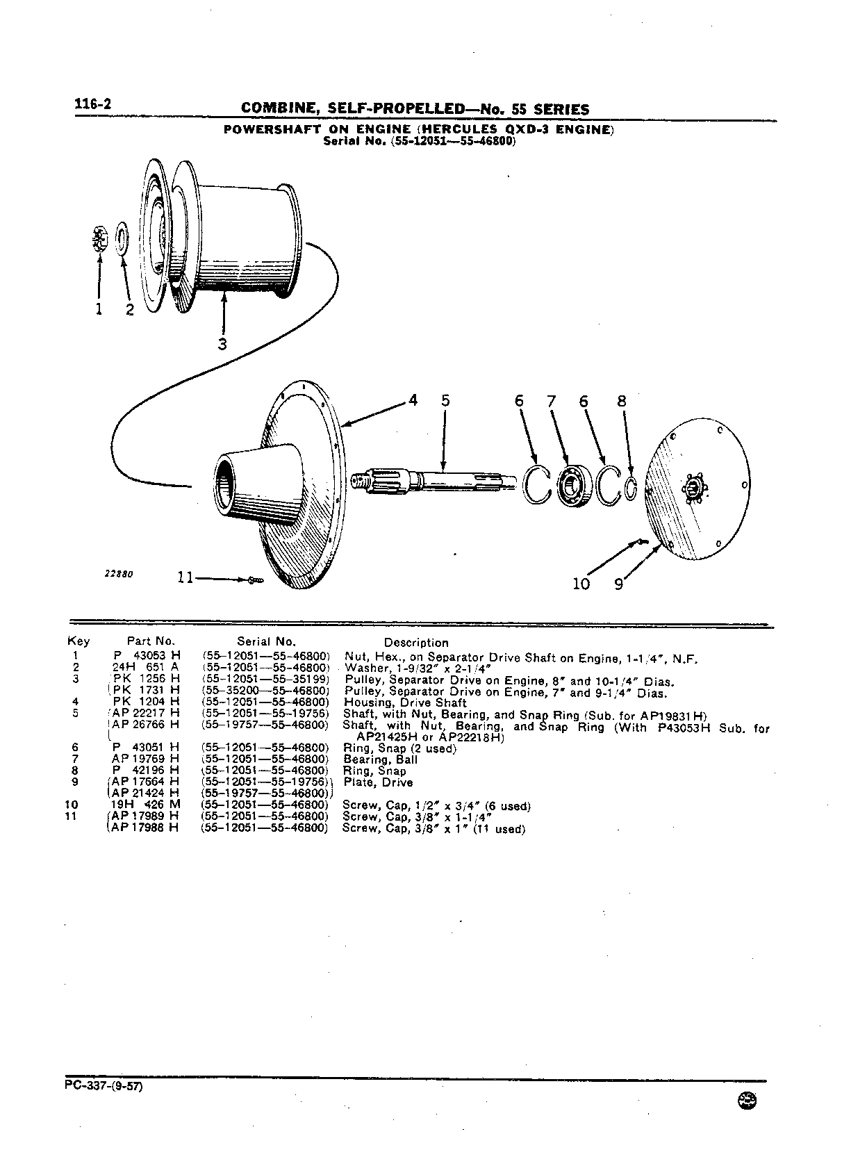 Engine, Hercules QXD-3 Powershaft (Continued)