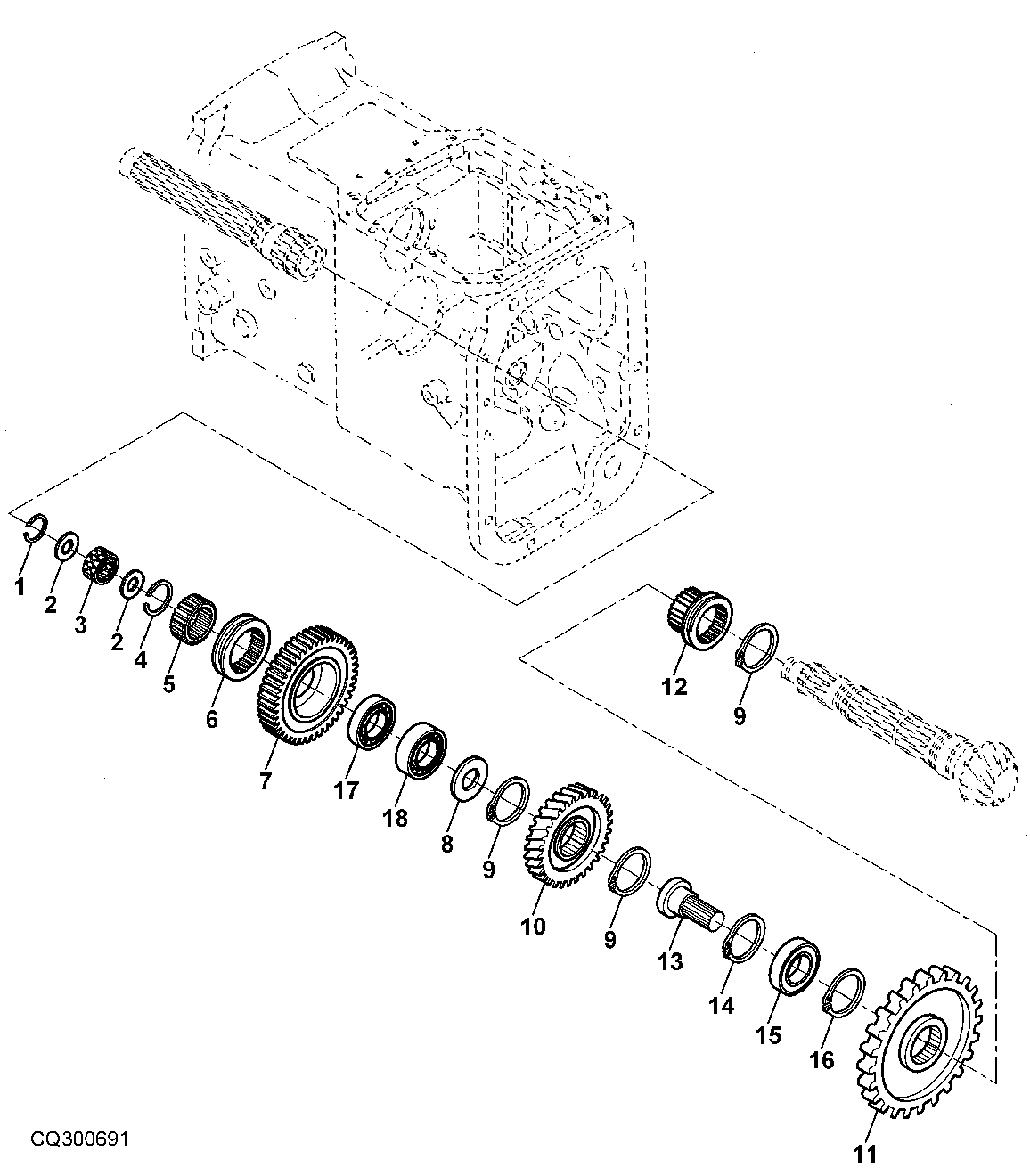 DIFFERENTIAL DRIVE SHAFT (COLLARSHIFT OR SYNCSHUTTLE™ TRANSMISSION)