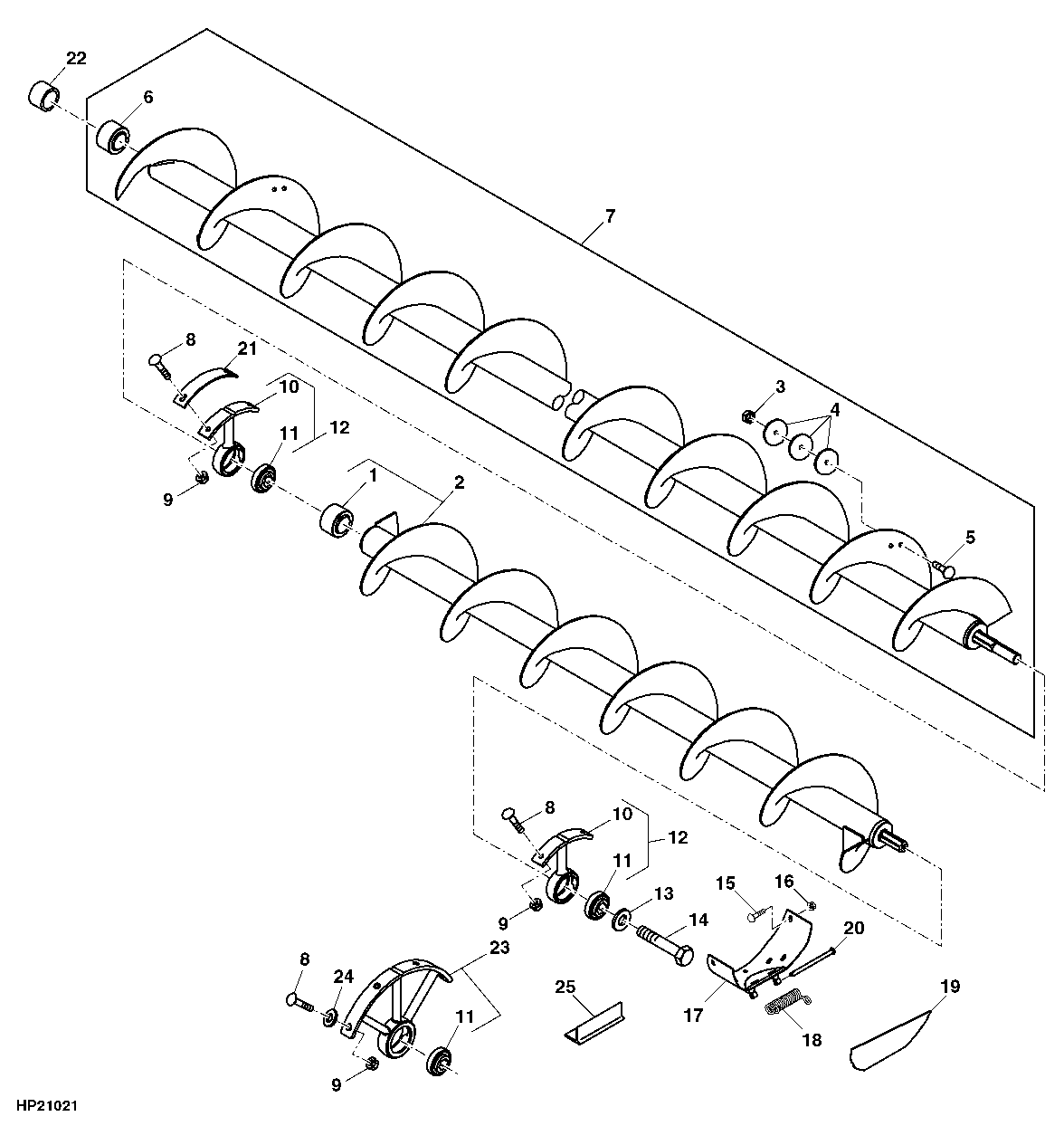 HORIZONTAL UNLOADING AUGER (EXPORT)(21.5 FT. AND 22.5 FT. (HIGH UNLOADING RATE))
