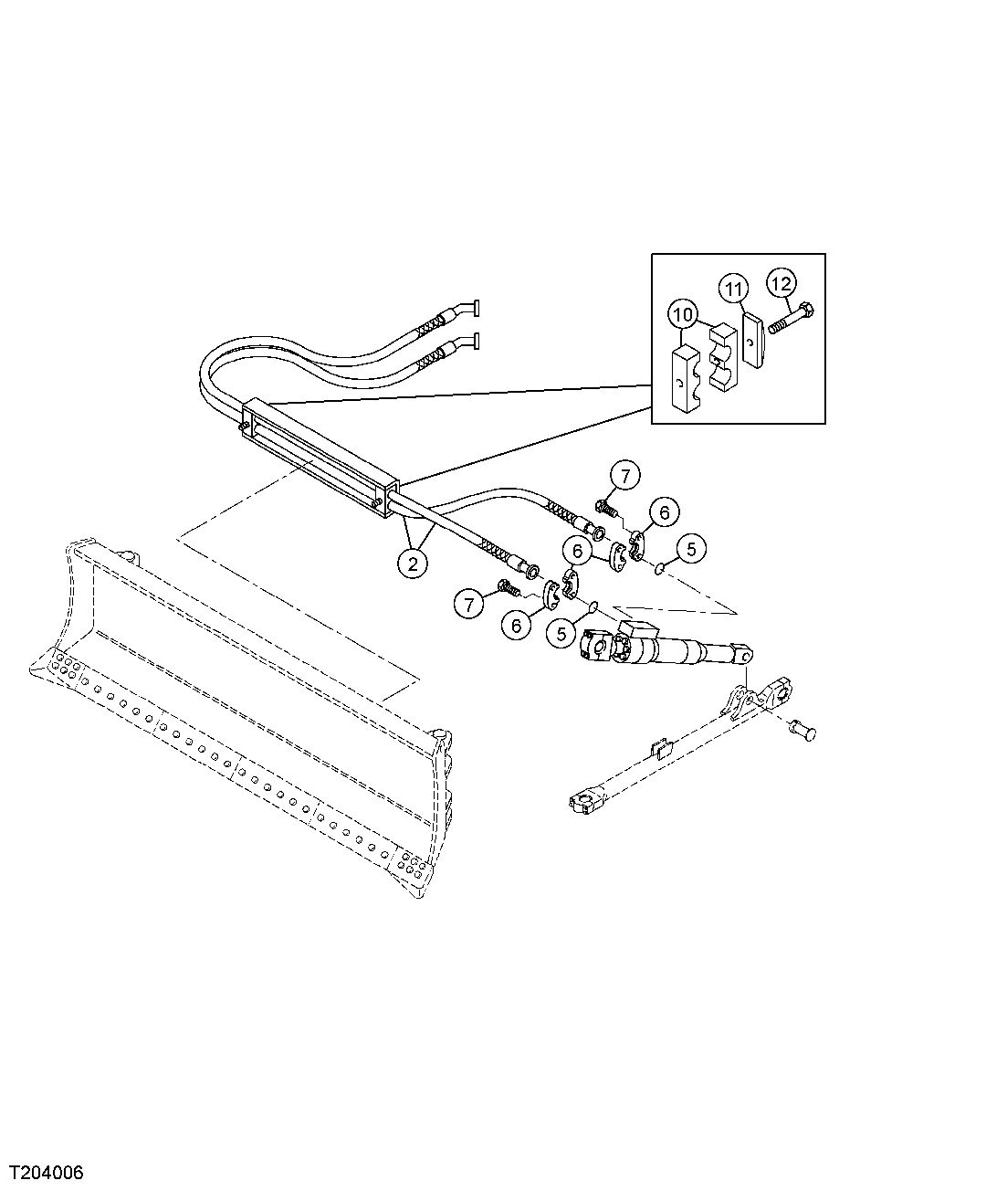 BLADE PITCH CYLINDER HYDRAULIC HOSES (WITH STRAIGHT BLADE)