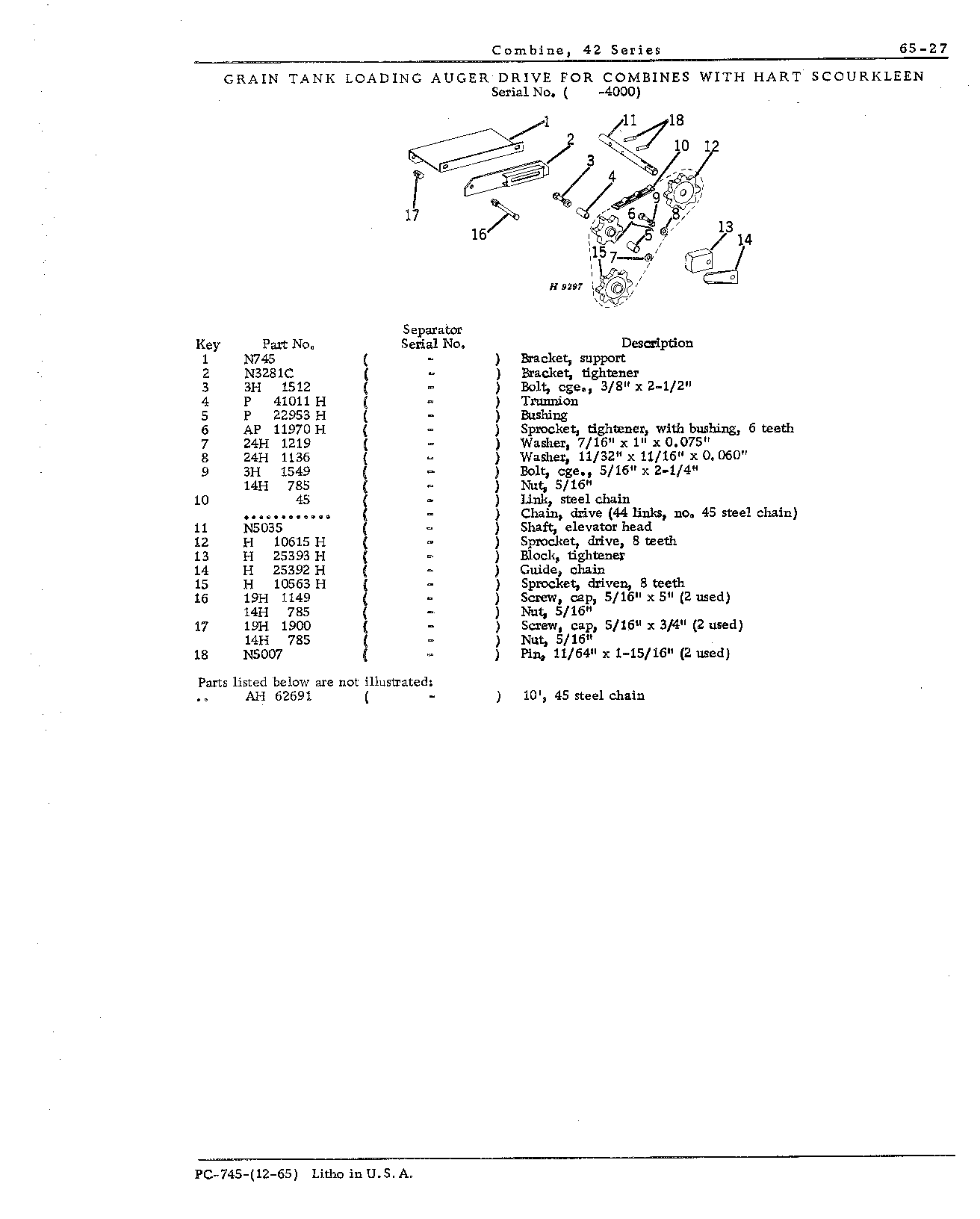 Drives for: Grain tank loading auger drive for Hart ScourKleen