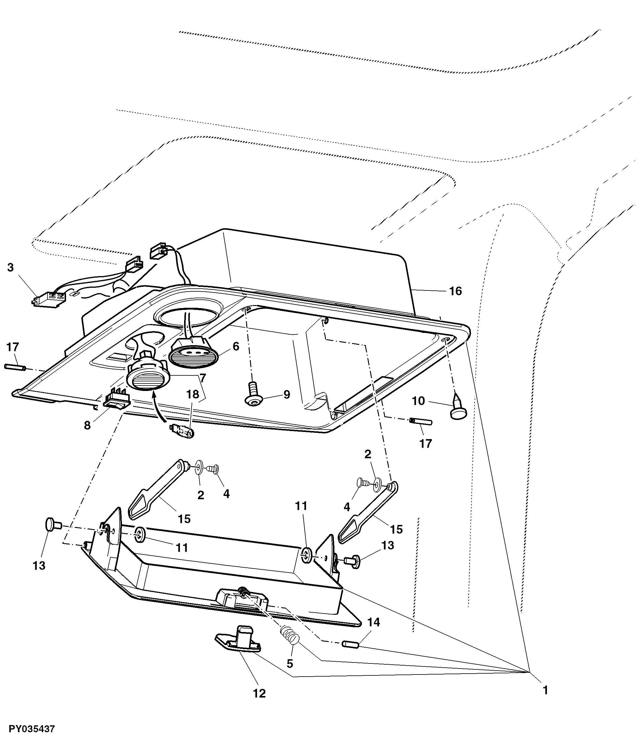 Storage Compartment / Dome Light, First Aid, RH