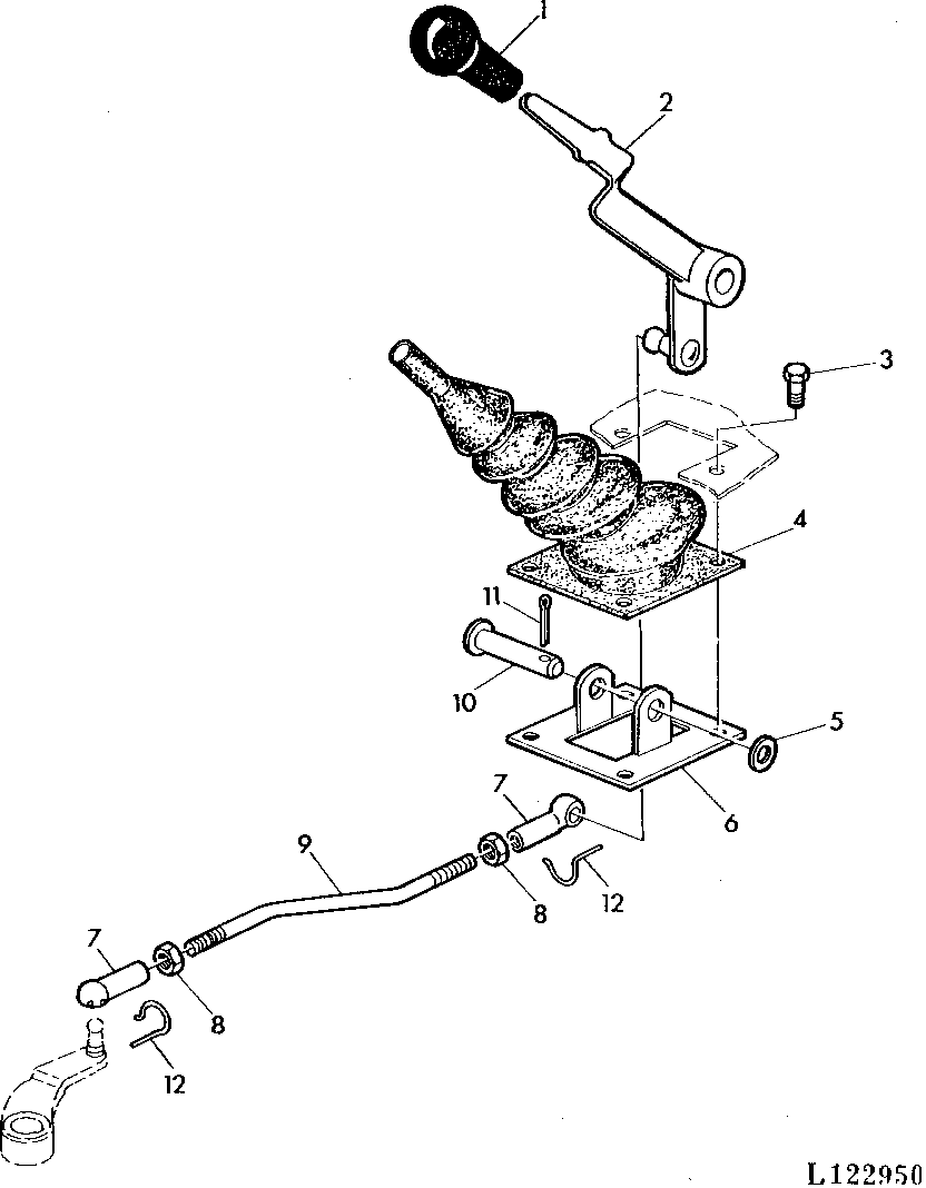 CREEPER TRANSMISSION CONTROL LEVER AND LINKAGE (WITH SG2 CAB)