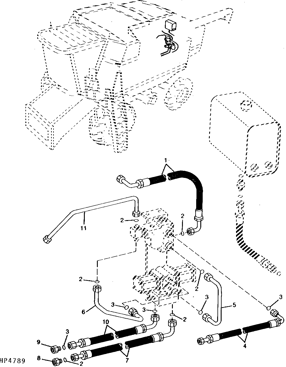 LEVELING VALVE OIL LINES AND HOSES (SIDEHILL)