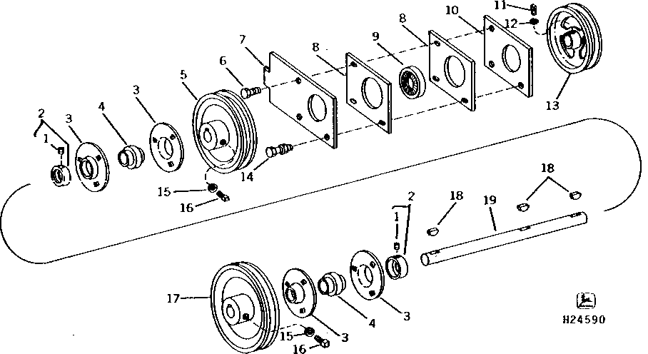 Engine Fan and Rotary Screen Drive Countershaft (Retro - Fit Cooling System) ( - 101300)