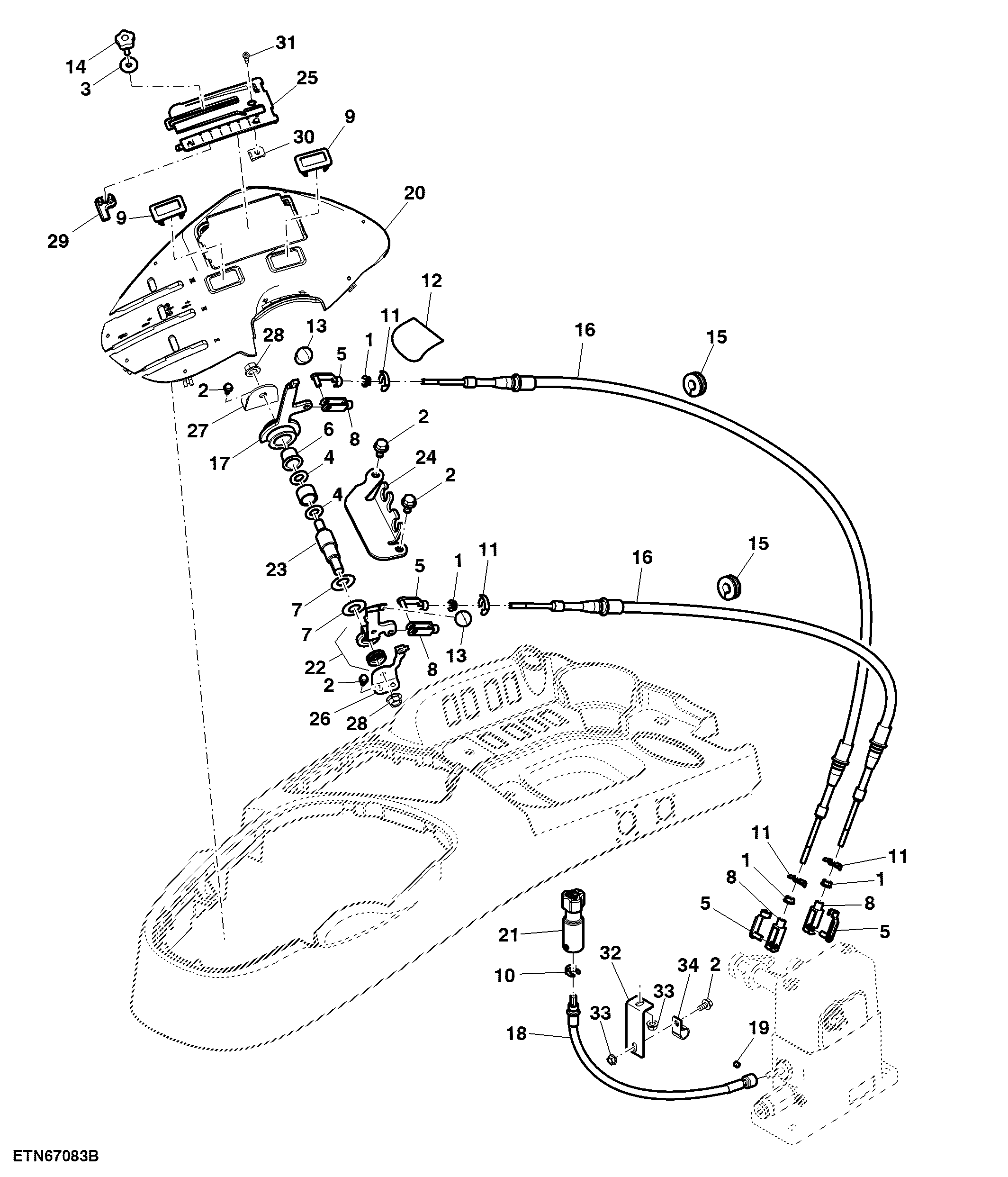 Hitch Control Lever, SCV Lockout, Mechanical, Cab
