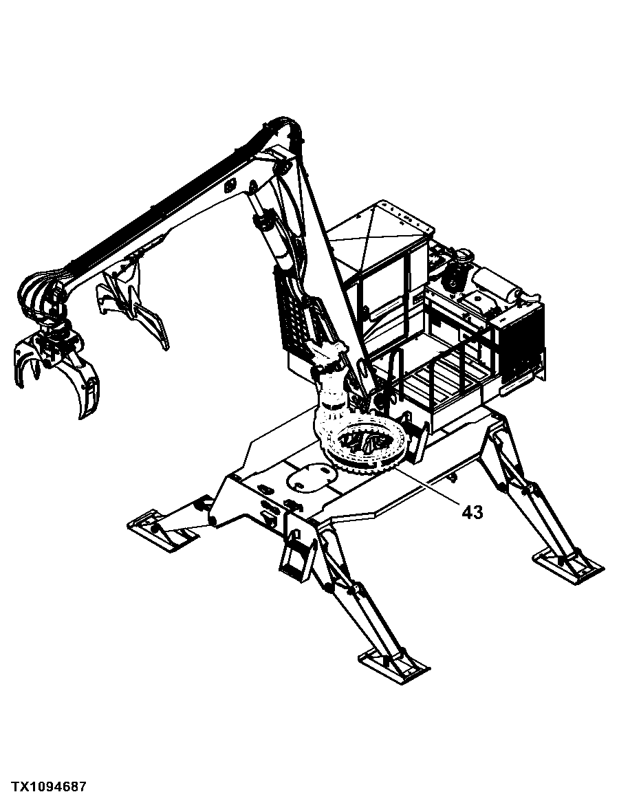 335D Knuckleboom Log Loader (PIN: 1T0335DX_ _C184061- )