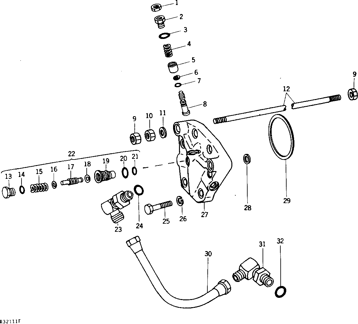 ROCKSHAFT PISTON COVER, THROTTLE VALVE AND RELIEF VALVE