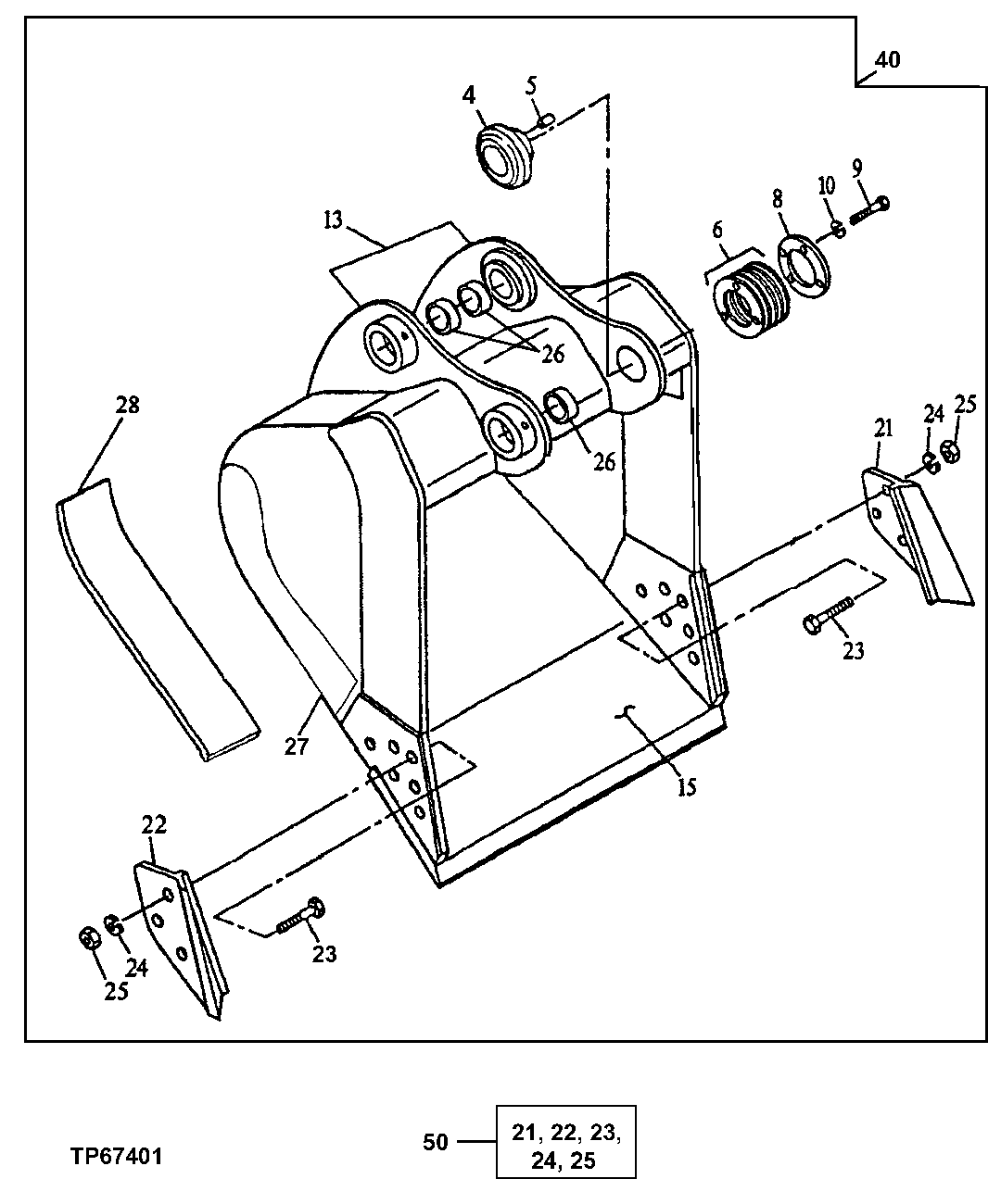 Heavy Duty Bucket (Also Order Bucket Tooth Assemblies)