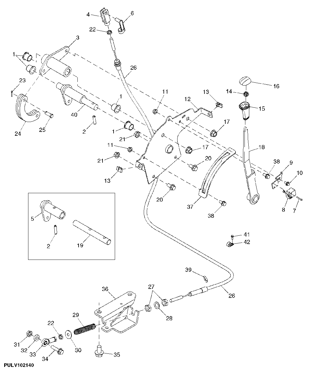 Rear PTO Lever And Linkage (With CAB/Isolated Open Operator Station)