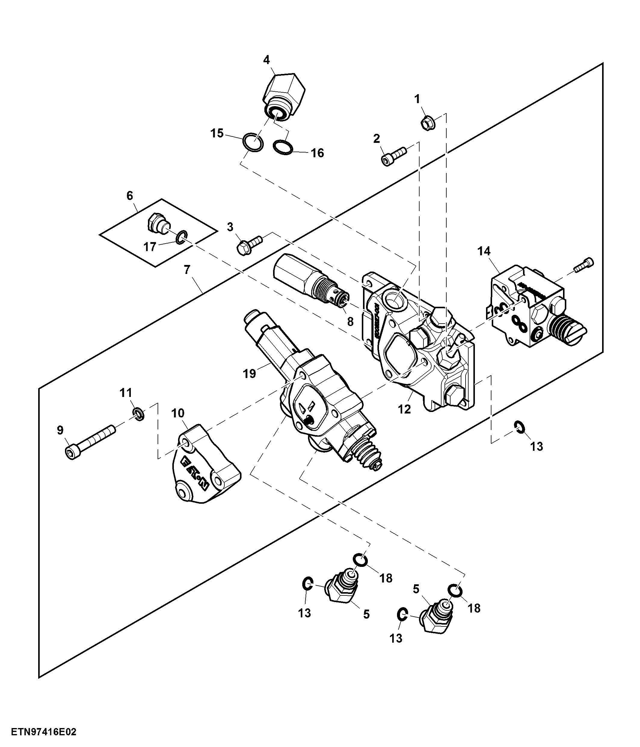 Rockshaft Control Valve, W/O Power beyond (000614 - )