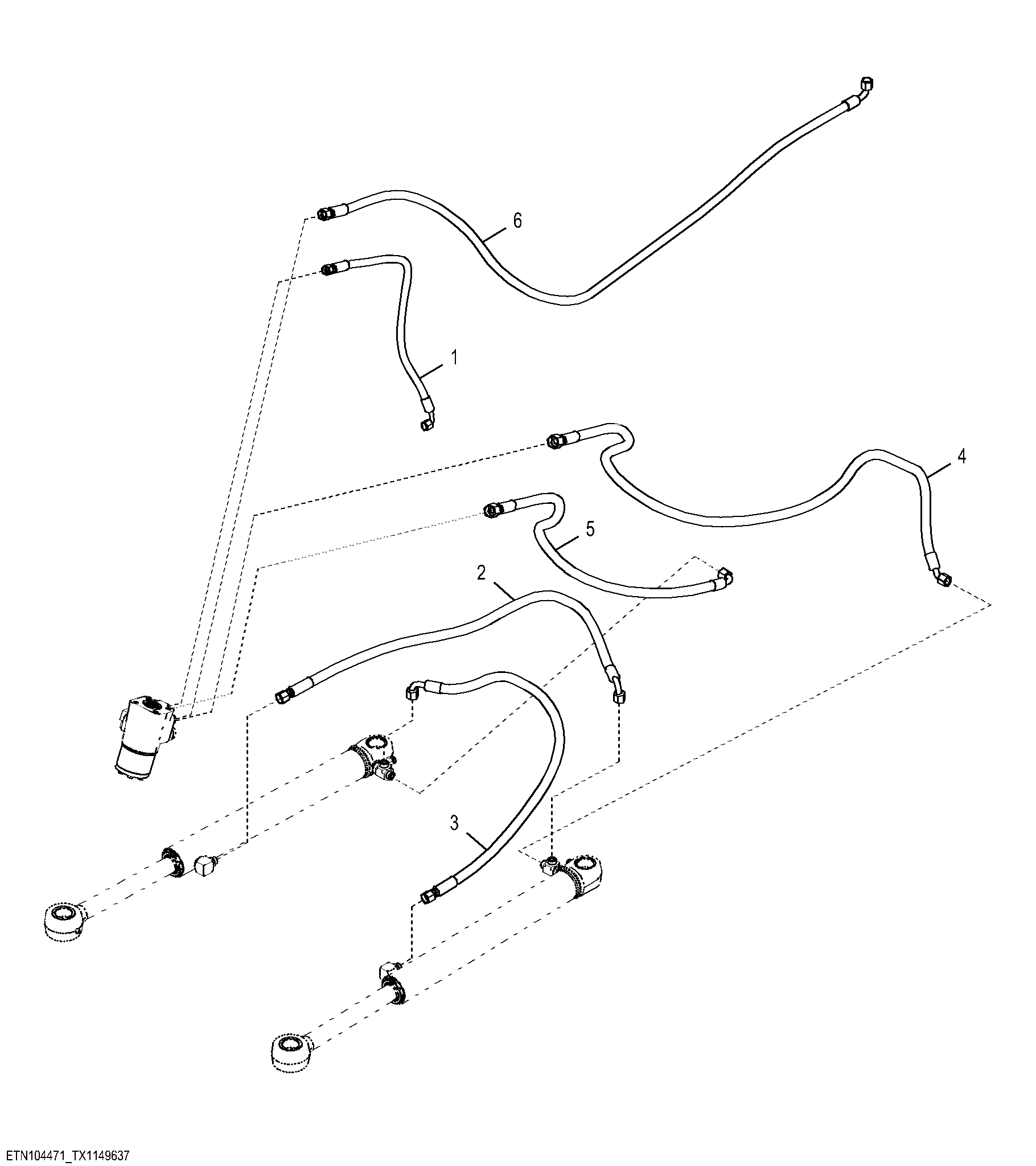 Steering Cylinder Hydraulic Hoses