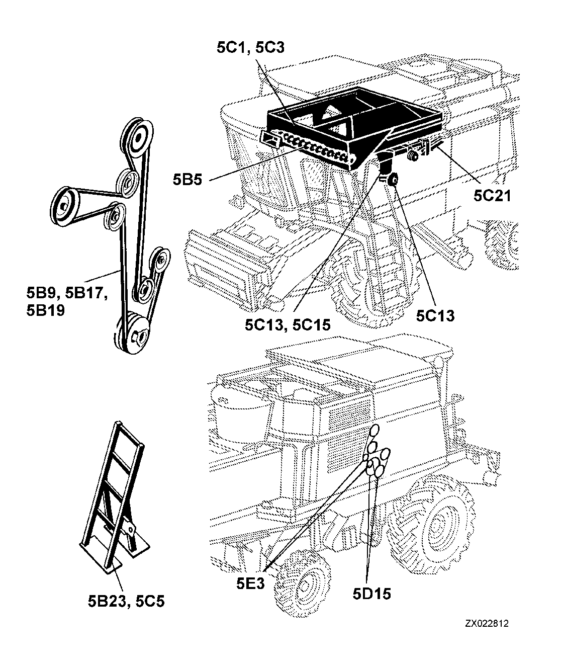 130 CLEAN GRAIN ELEVATOR, GRAIN TANK AND UNLOADING AUGER