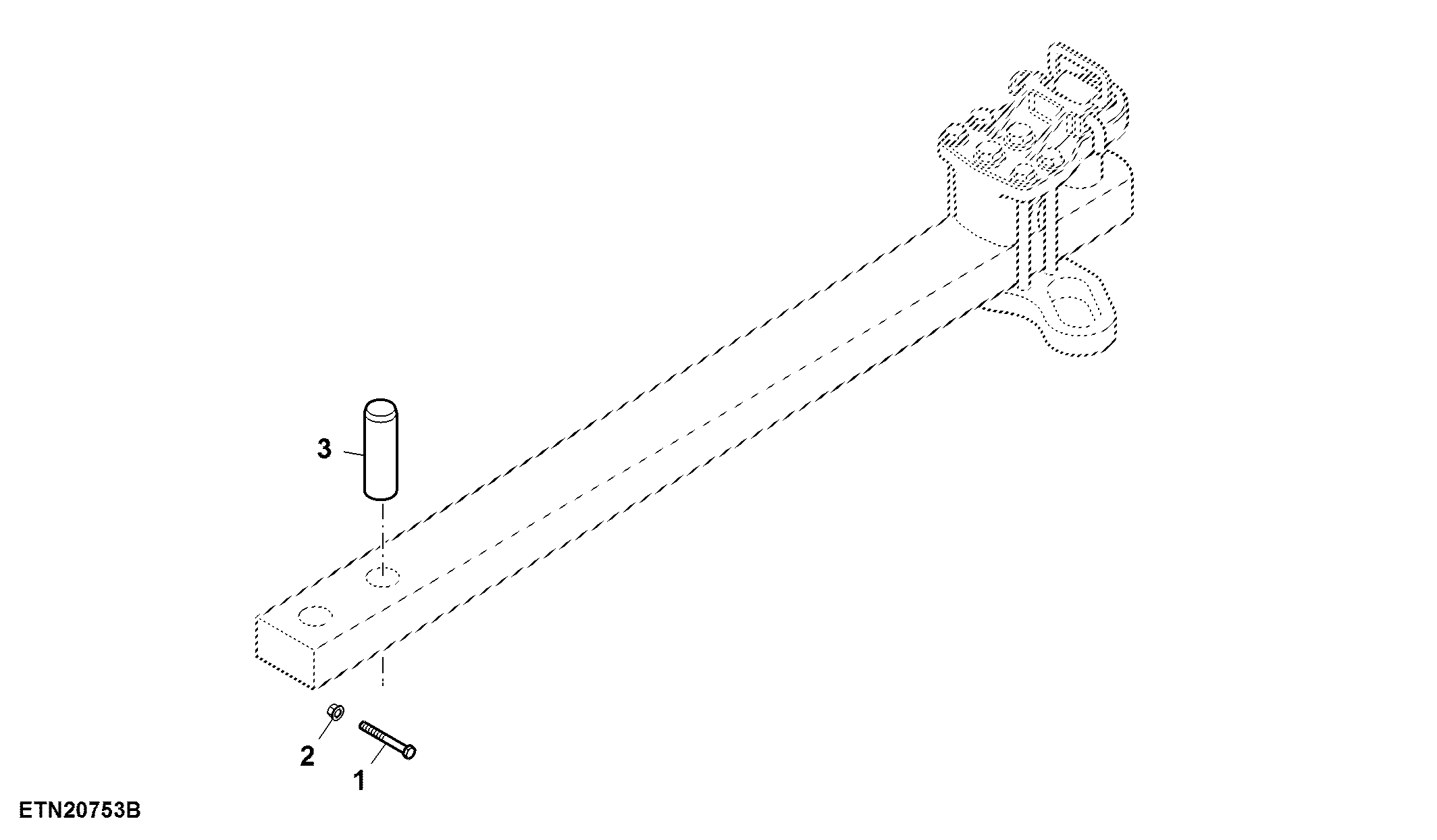 Front Pin, Drawbar, Category 5, Double Reduction Axle