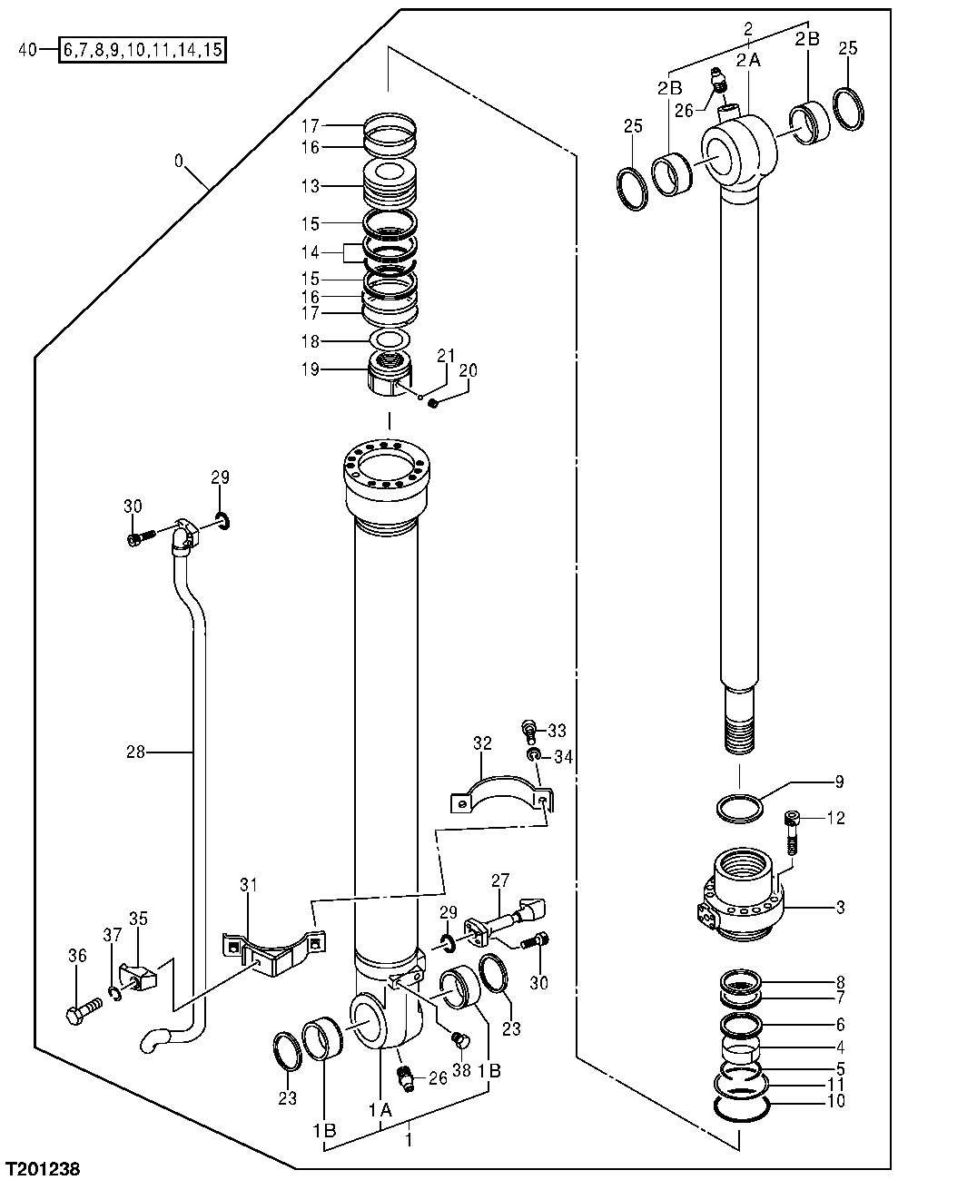 SUPER LONG FRONT BUCKET CYLINDER COMPONENTS