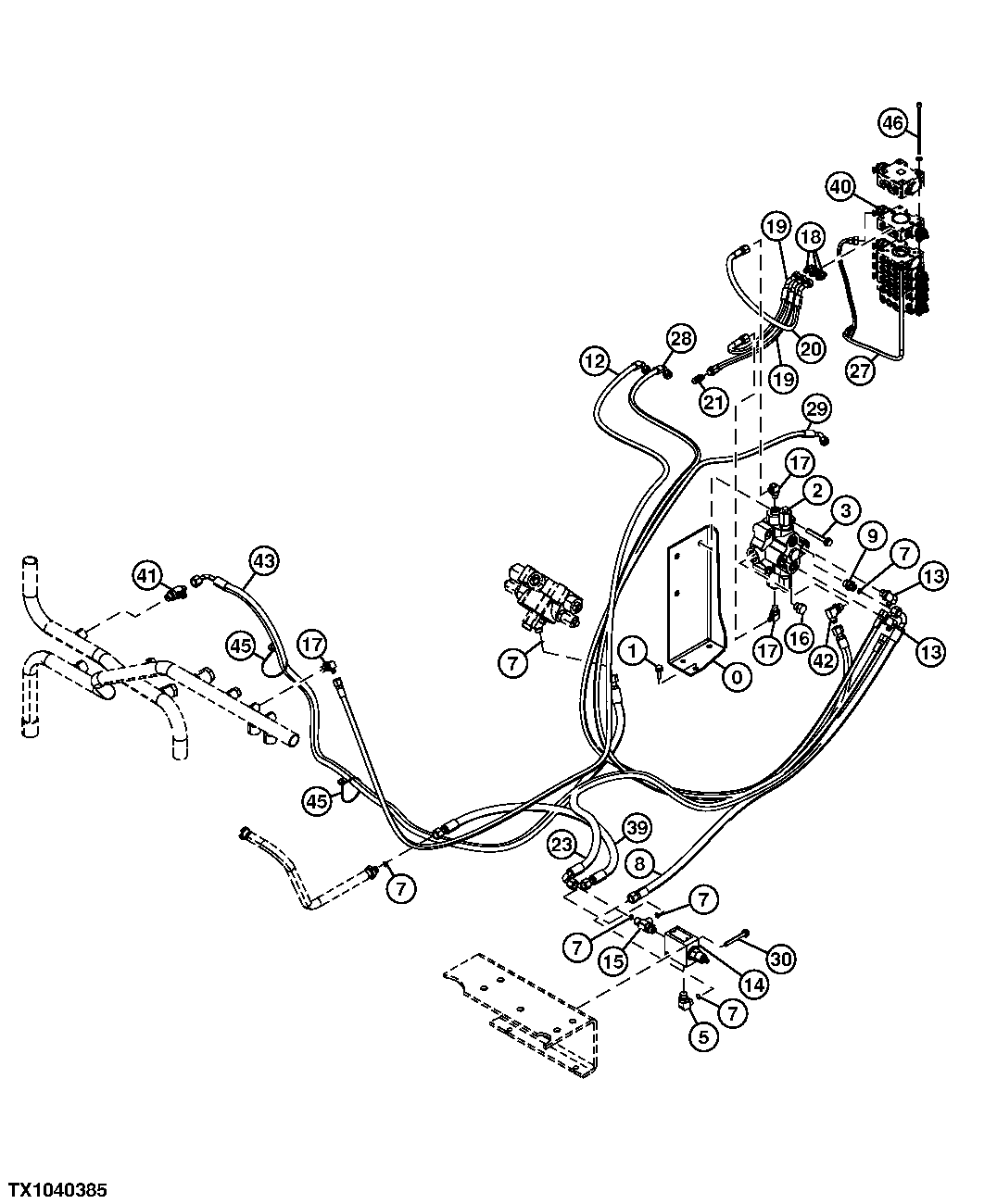 Auxiliary Low Flow Main Hydraulic Lines (2P Boom)