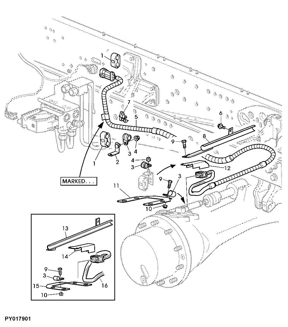 WIRING HARNESS AND GUARD FOR STEERING ANGLE SENSOR, AUTOTRAC