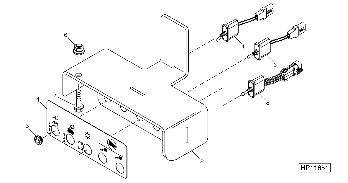 CHOPPER POSITION SWITCH, LIGHT SWITCH AND BRACKET