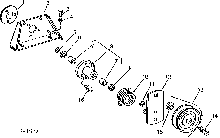 RADIATOR FAN AND ROTARY SCREEN SHAFT DRIVE BELT TIGHTENER