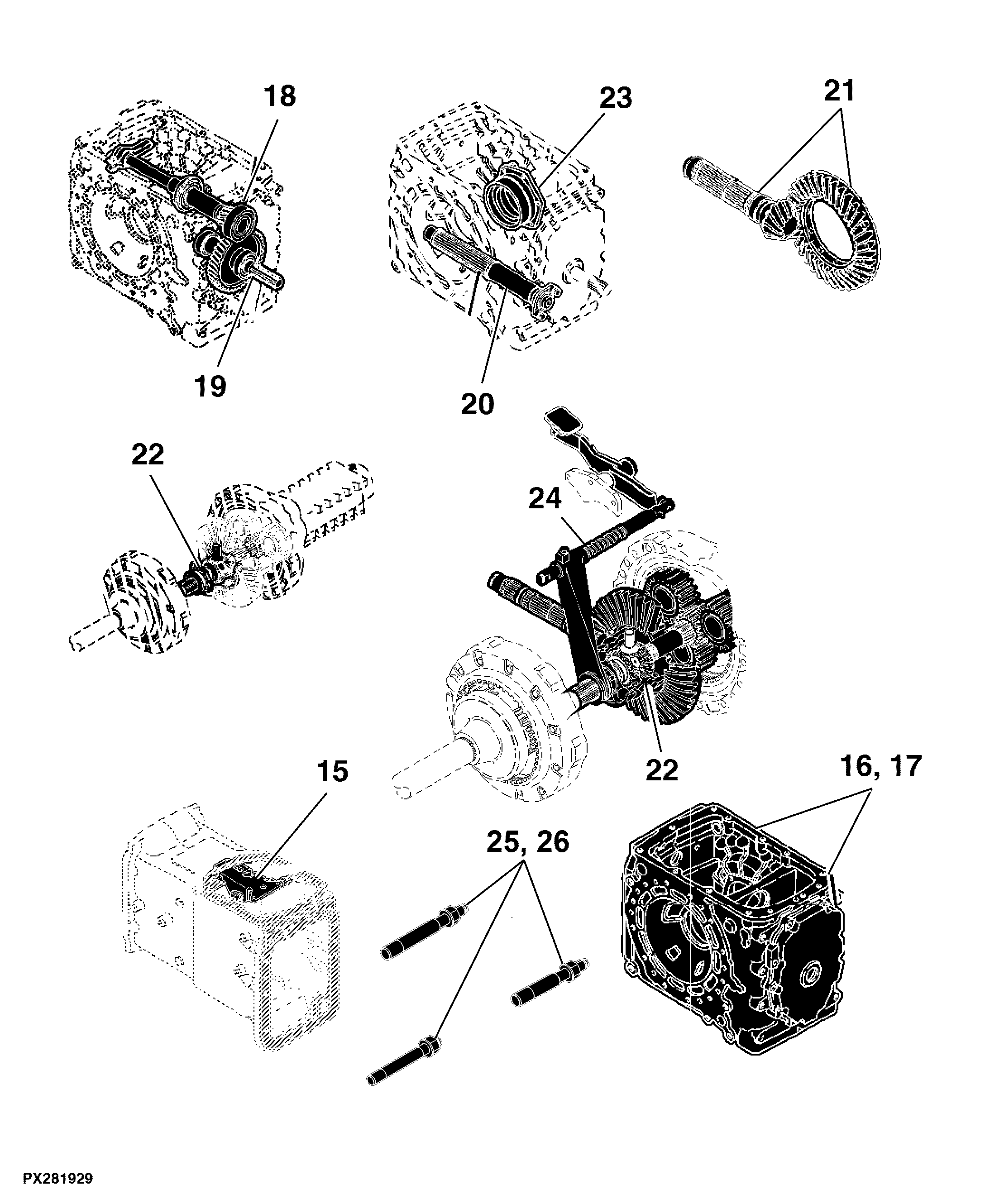 53 Top Shaft Synchronised Transmission, 9x3, 540 RPM, W/ Hand Brake And Park Pawl