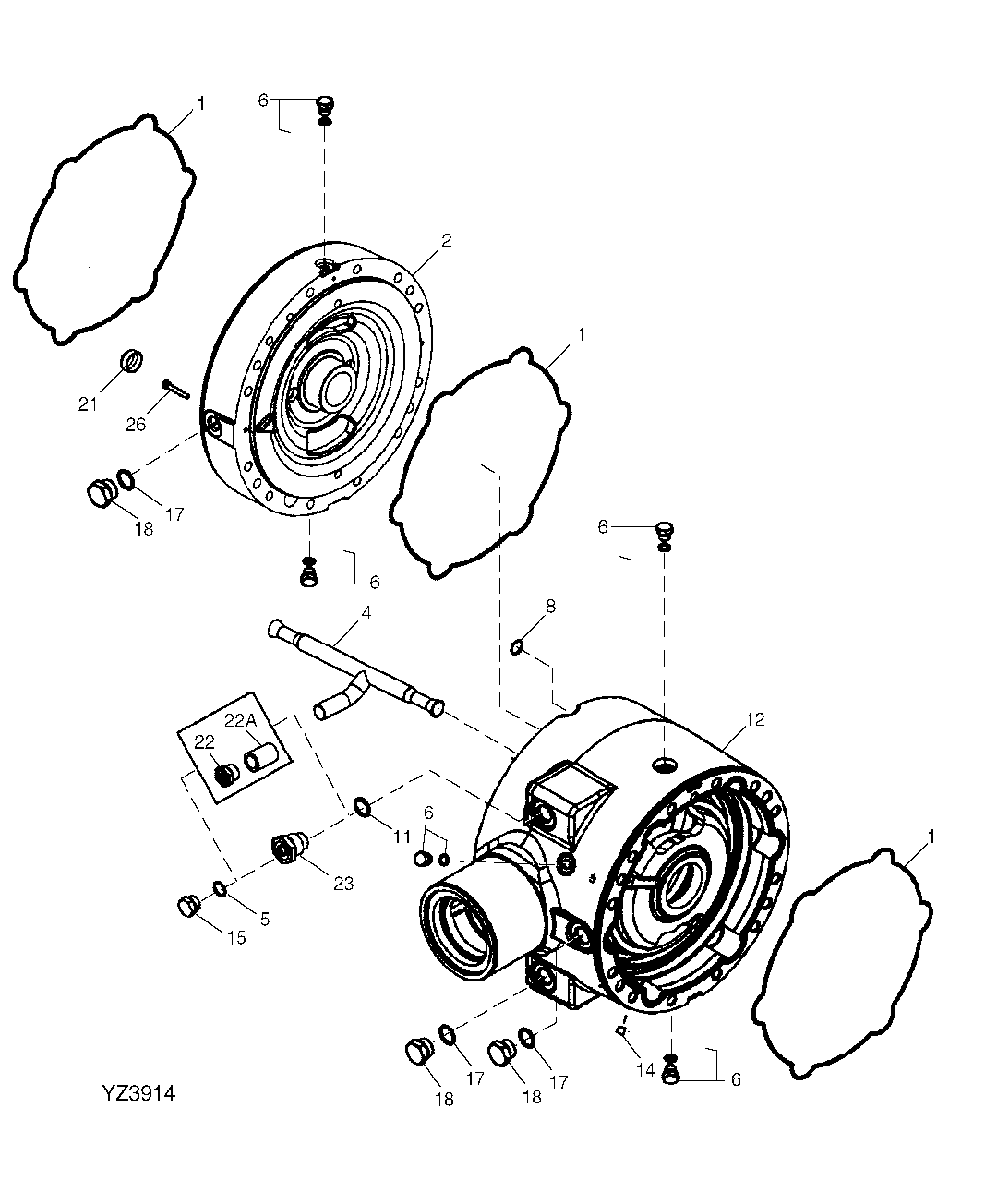 DIFF LOCK DIFFERENTIAL CASE, NON-OSCILLATING, FRONT (RE66658)