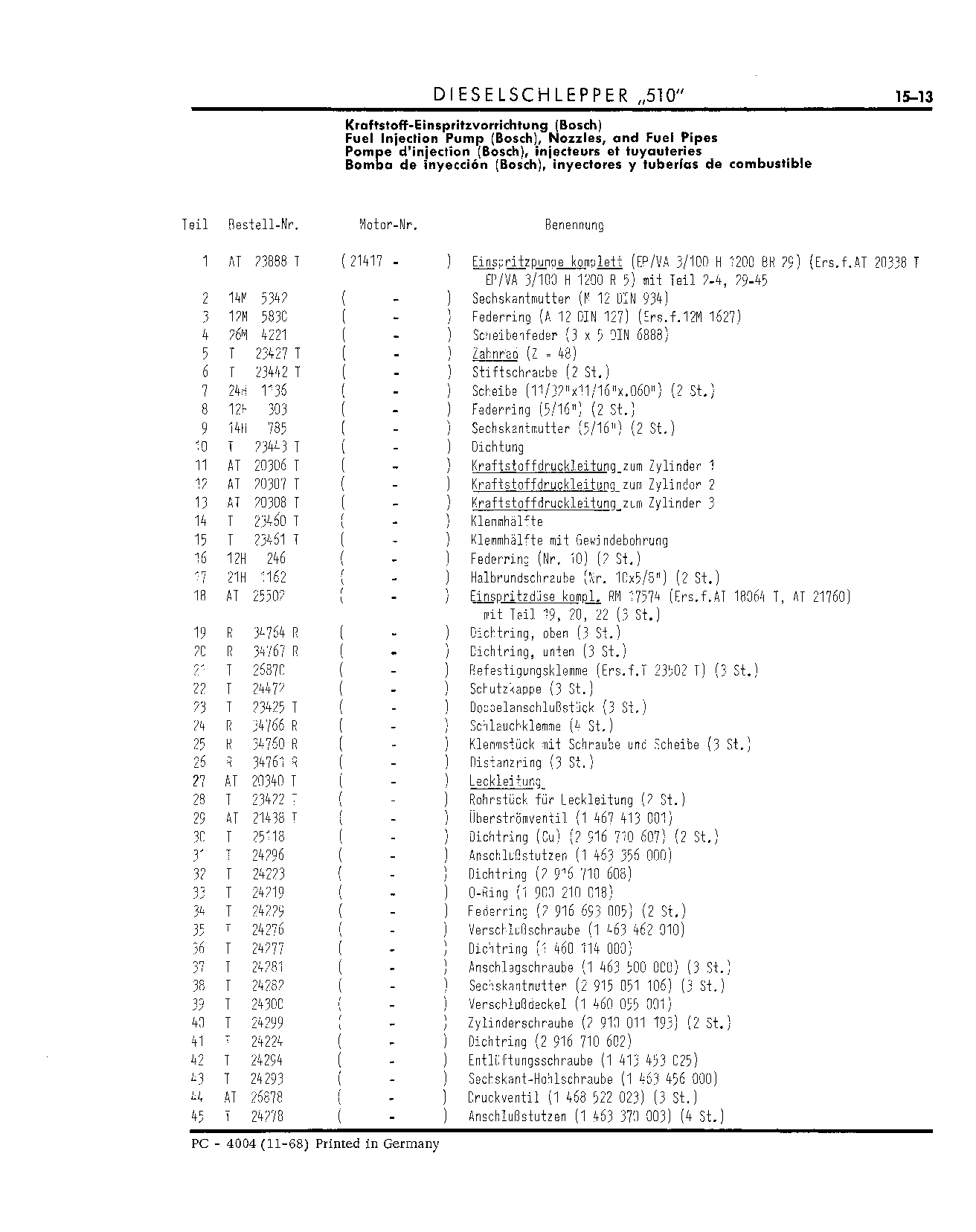 Cut-off Lever Rod (Continued)