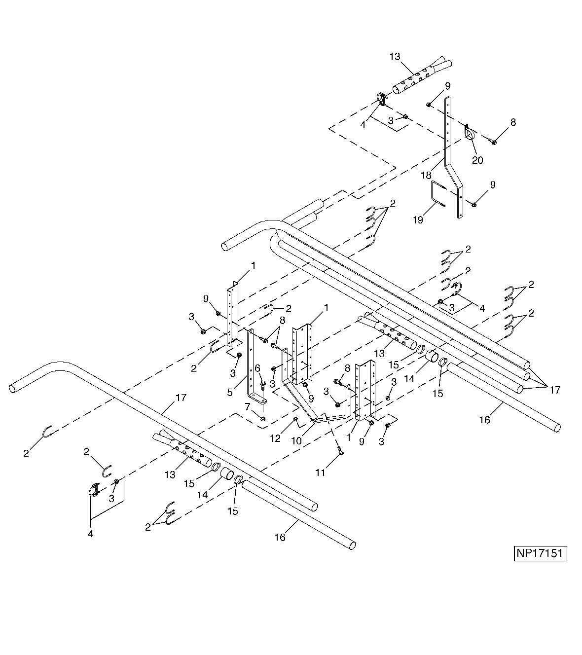 PRIMARY HOSE, TUBES AND SPLITTER MOUNTING BRACKETS, 12-ROW
