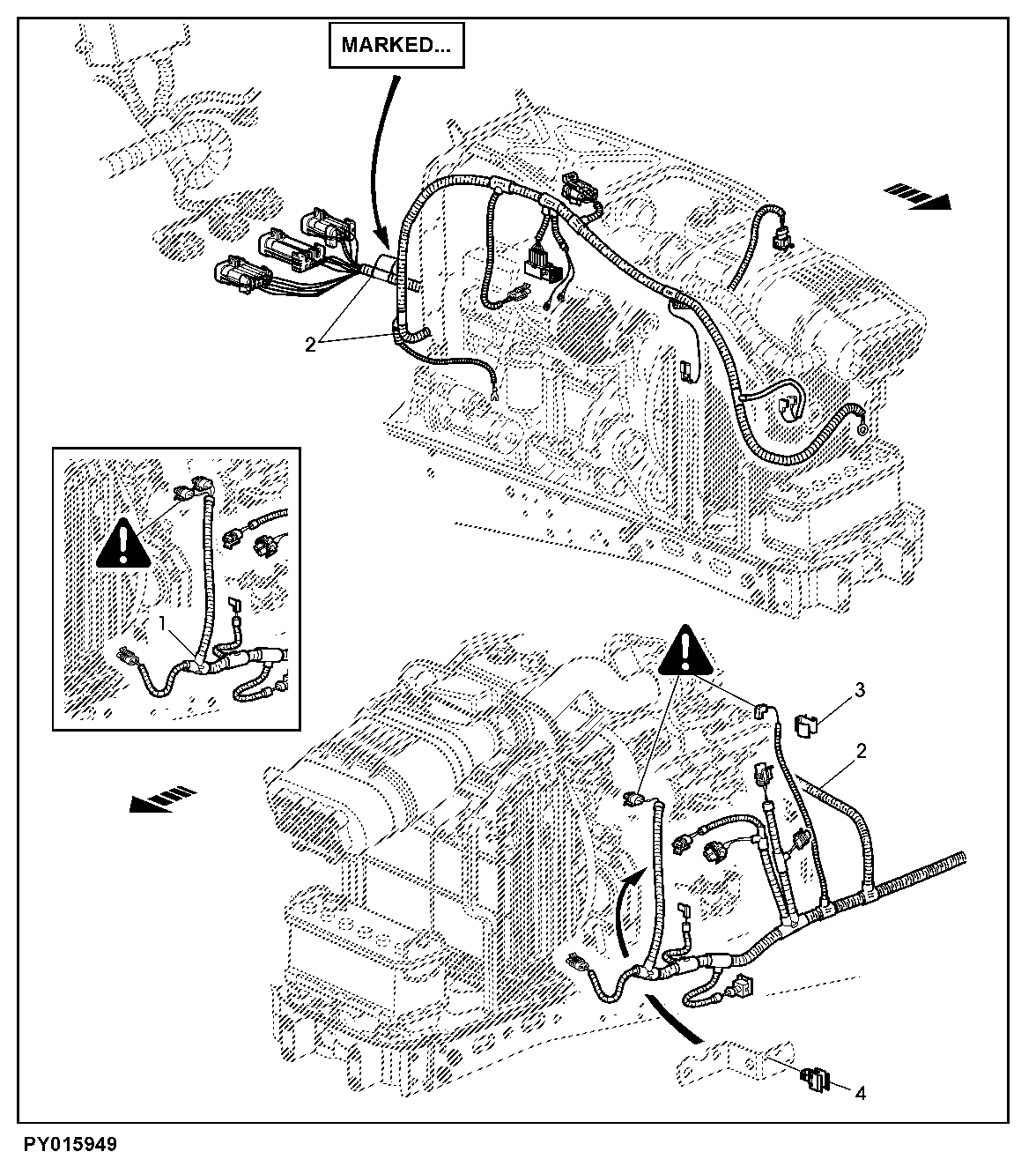 ENGINE WIRING HARNESS WITH ENGINE STAGE II ACC. 97/68/EC