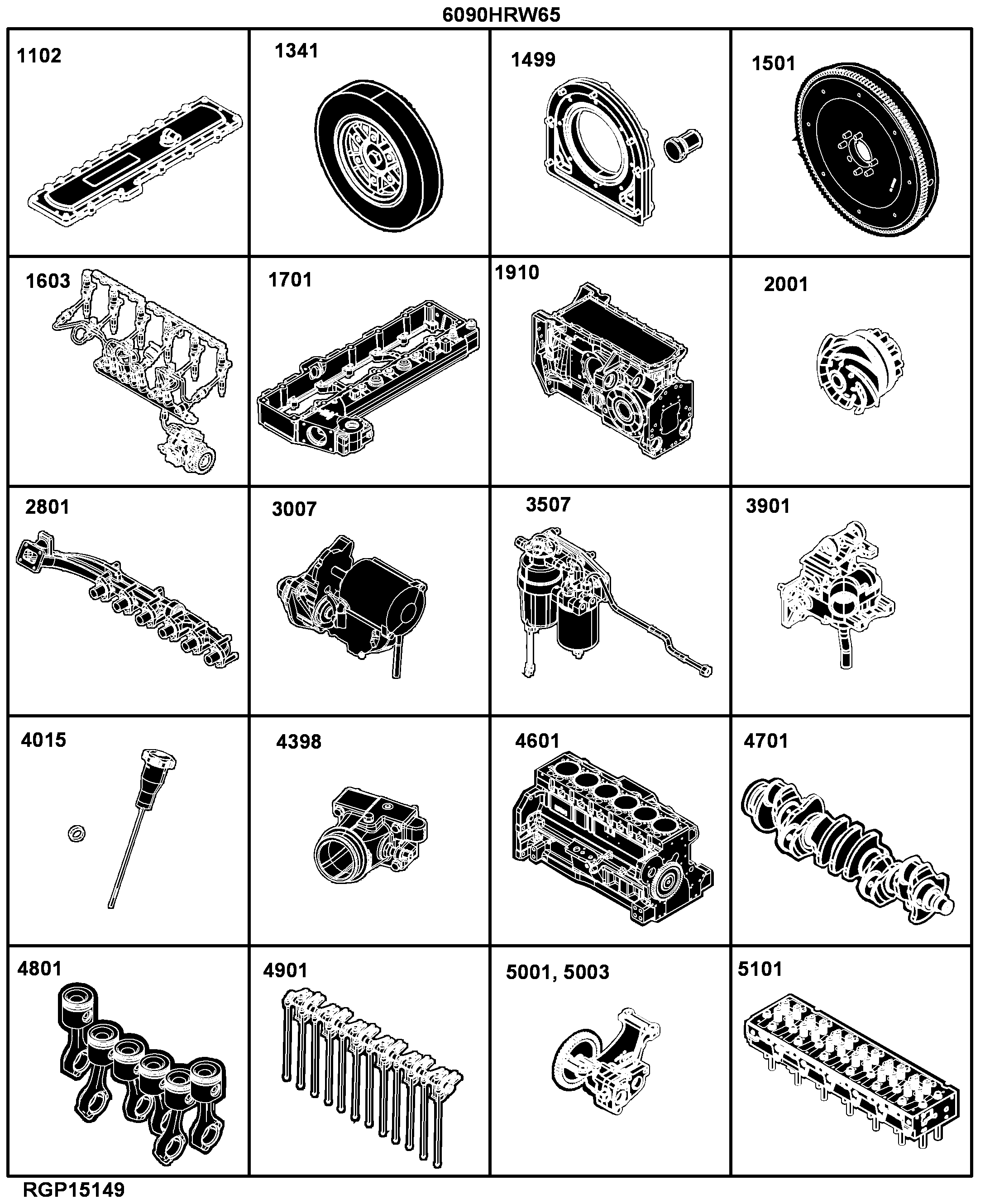 20 Engine 6090HRW65, 6090HRW73-RE539266-RE539264