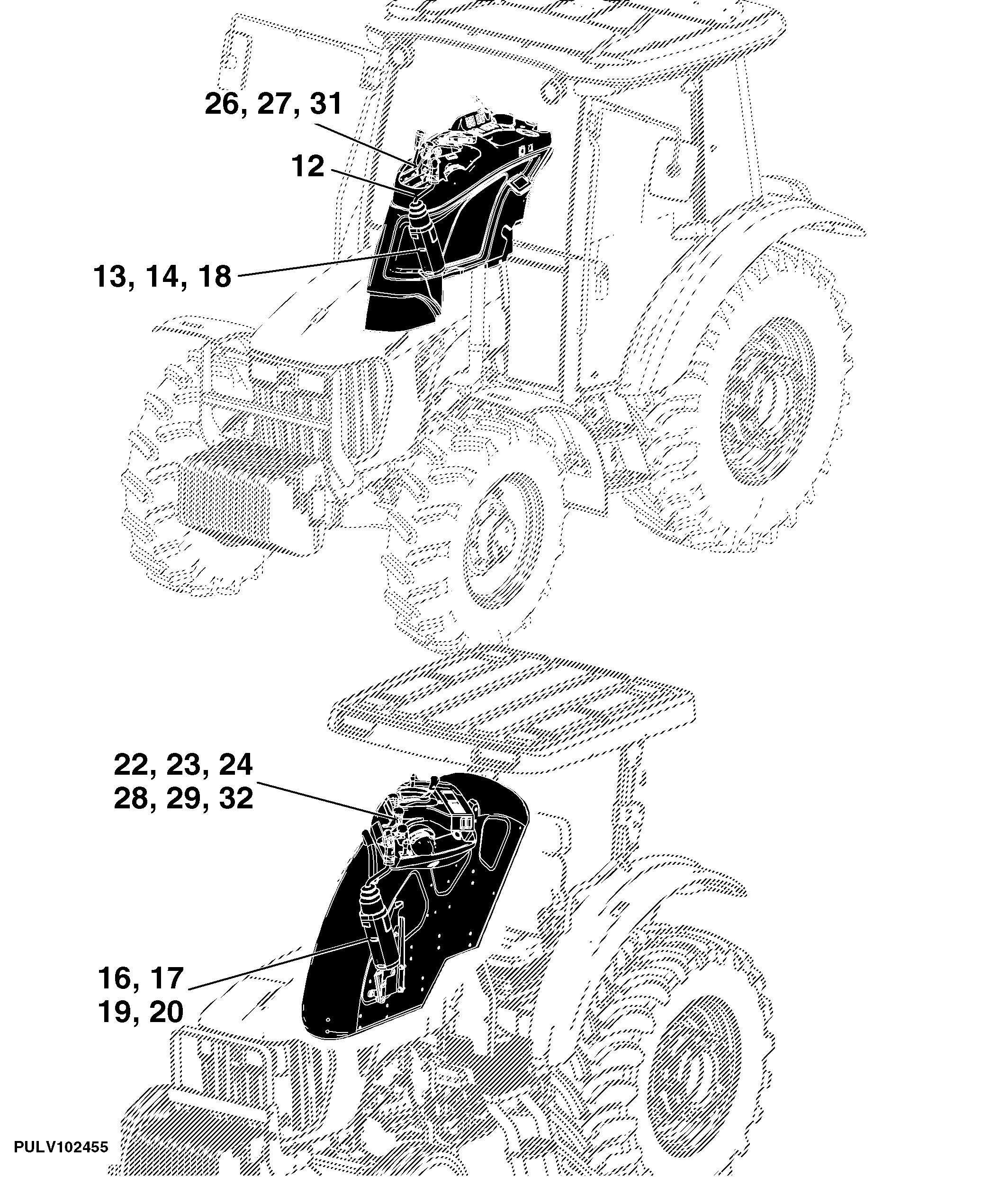71 Selective Control Valve, Controls And Lines Tractor