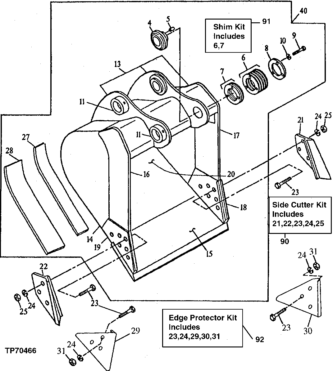 Bucket (Heavy Duty) (Also Order Bucket Tooth Assemblies)