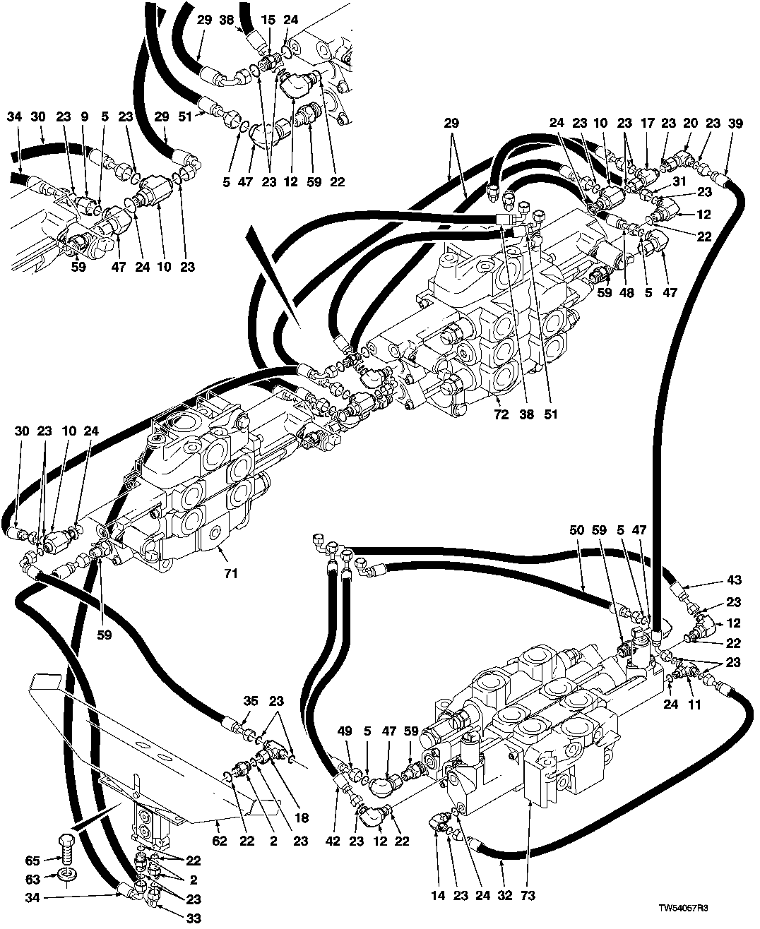 HYDRAULIC SYSTEM - SUPPLY LINES (VALVES) (SN -135123)