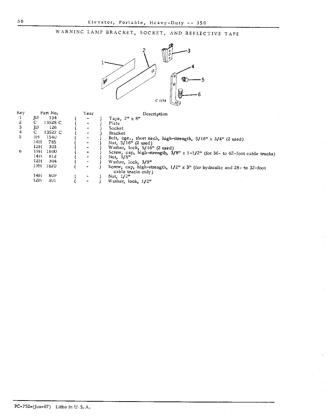 BRACKET, WARNING LAMP