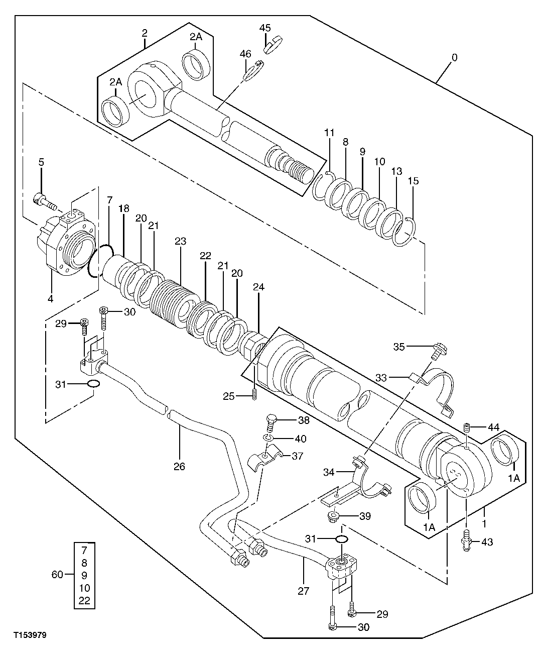 RIGHT BOOM CYLINDER (UNITS BUILT BEFORE AUGUST 2004)