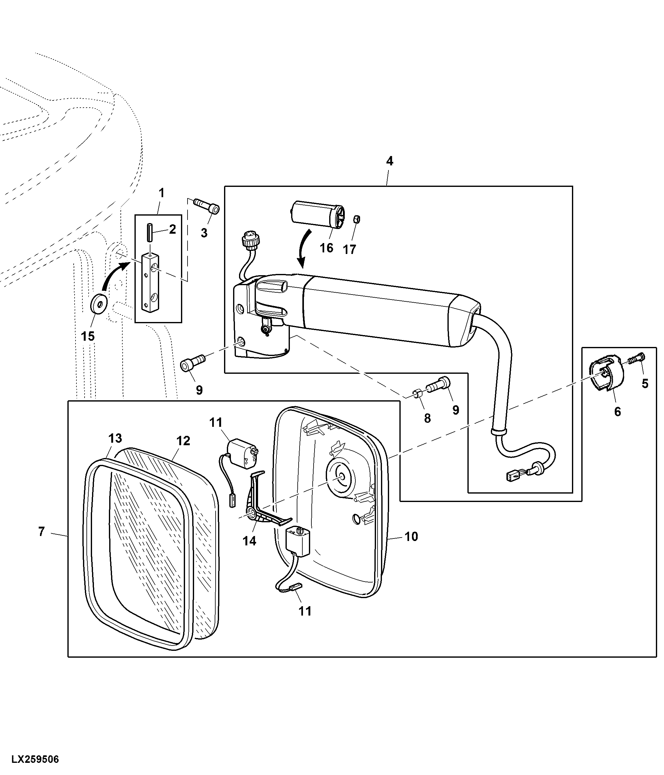 Outside Mirror, Can Be Extended And Adjusted Electrically