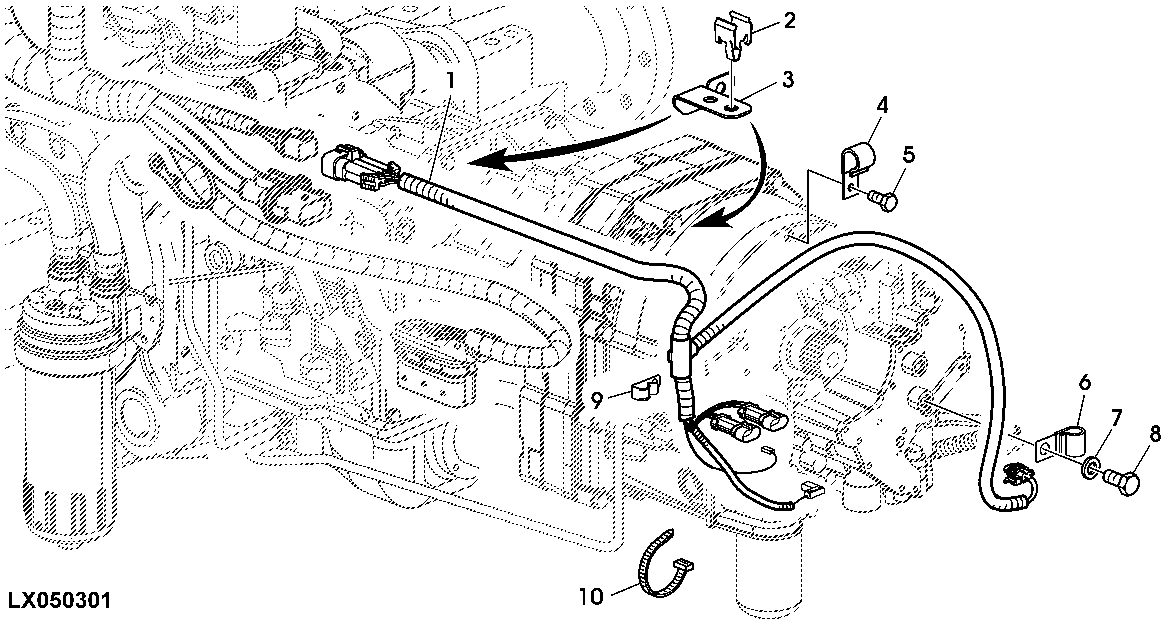 TRANSMISSION HARNESS, FOR POWRREVERSER (OPEN OPERATOR'S STATION)