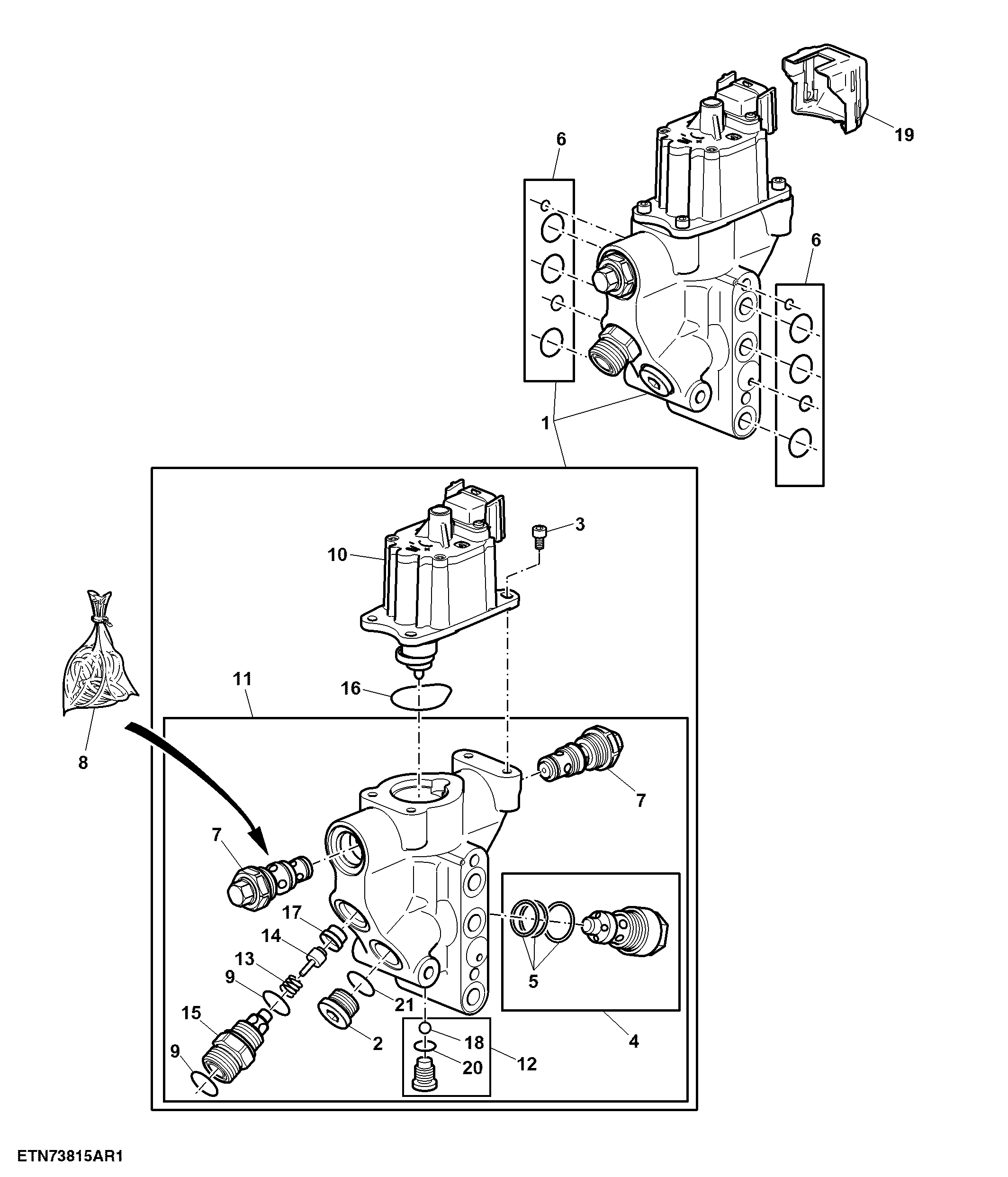 Rockshaft Control Valve, W/ Stepper Motor ( - 009999)