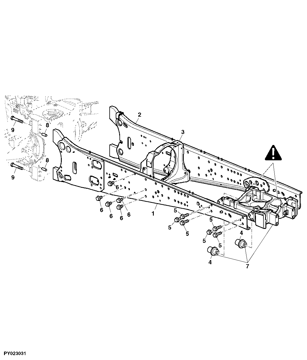 MAIN FRAME AND MOUNTING PARTS (WITHOUT TLS)