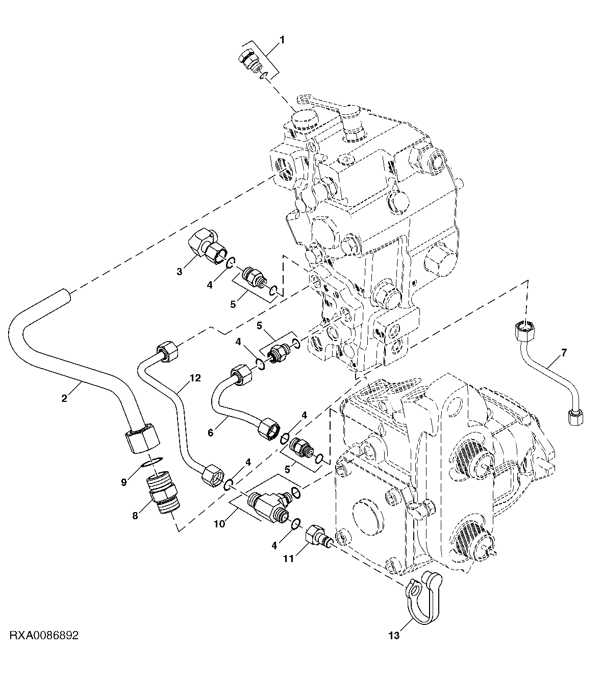 Ground Drive Pump/Hydraulic Pump Lines ( - 005466)