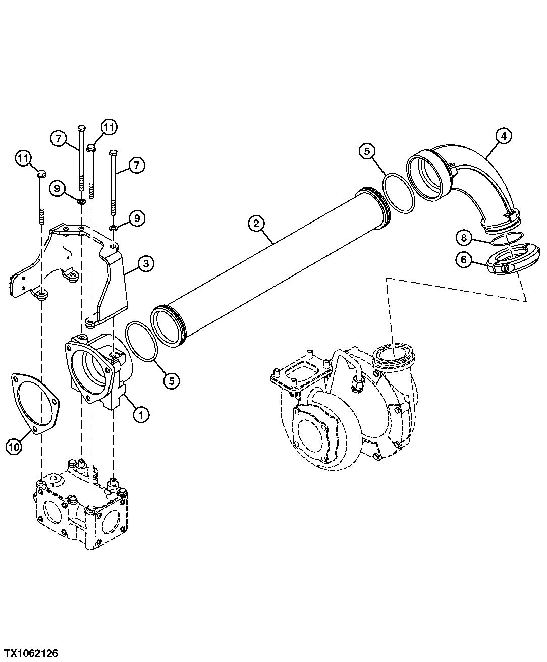 Turbocharger Air Intake Pipe (E.S.N. 2009040521-)