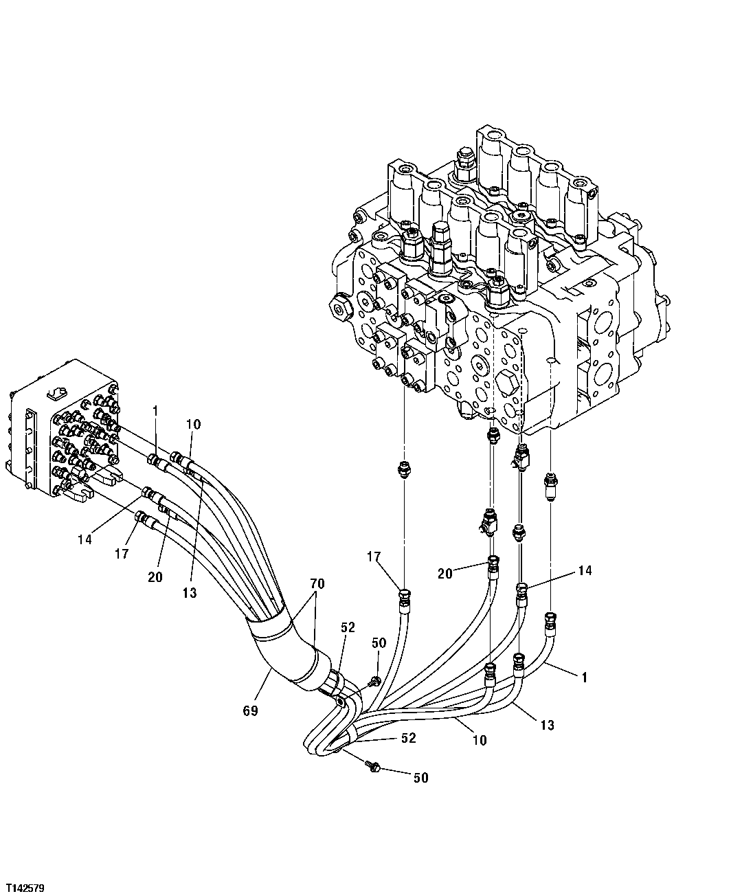 HYDRAULIC HOSES (CONTROL VALVE TO PILOT SIGNAL MANIFOLD)