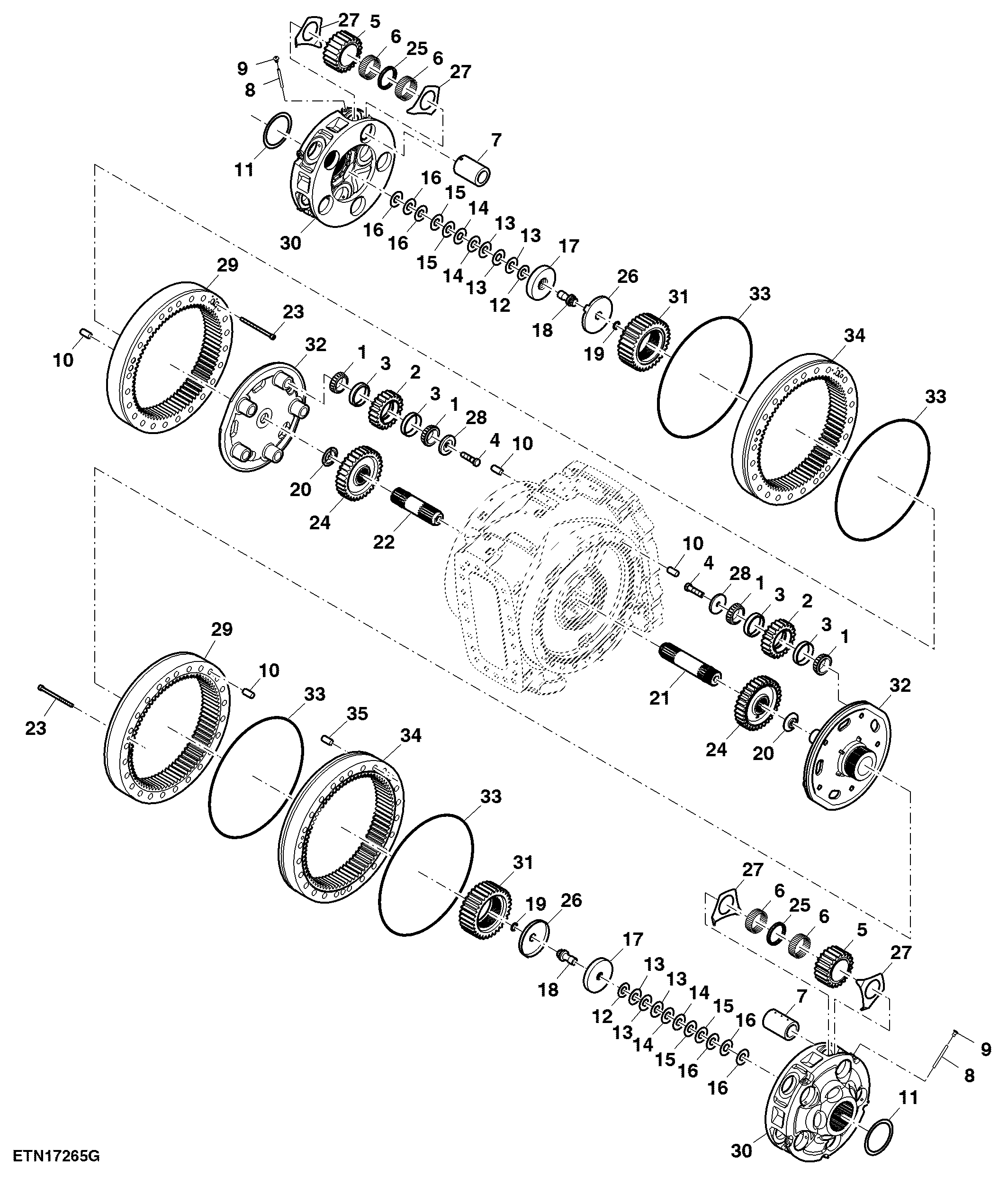 Front Axle, Final Drive, Double Reduction ( - 056003)