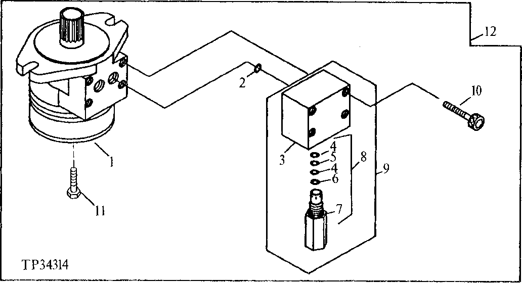 GRAPPLE ROTATE MOTOR AND CROSSOVER RELIEF ASSEMBLY