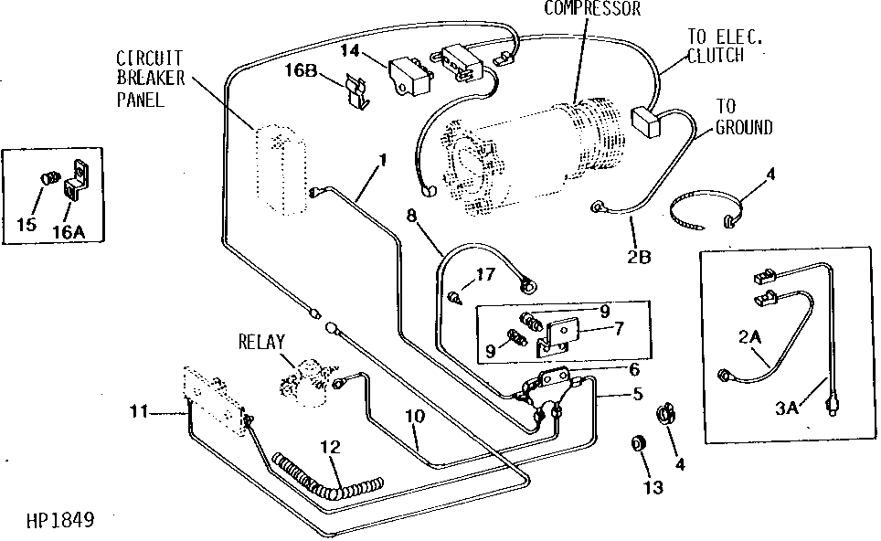 OPERATOR'S CAB AND AIR CONDITIONING WIRING ON ENGINE (1975 - )