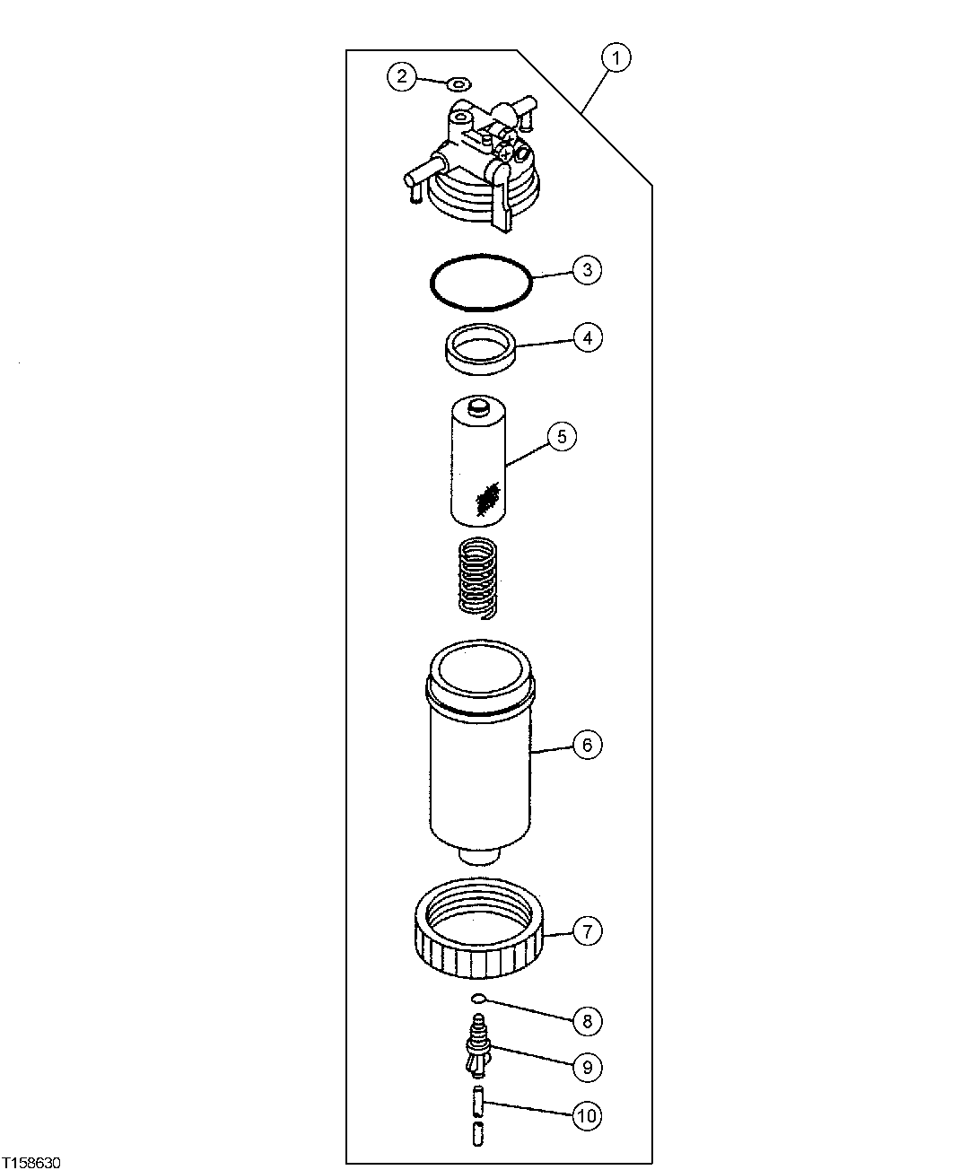 PRIMARY FUEL FILTER COMPONENTS (WATER SEPARATOR)