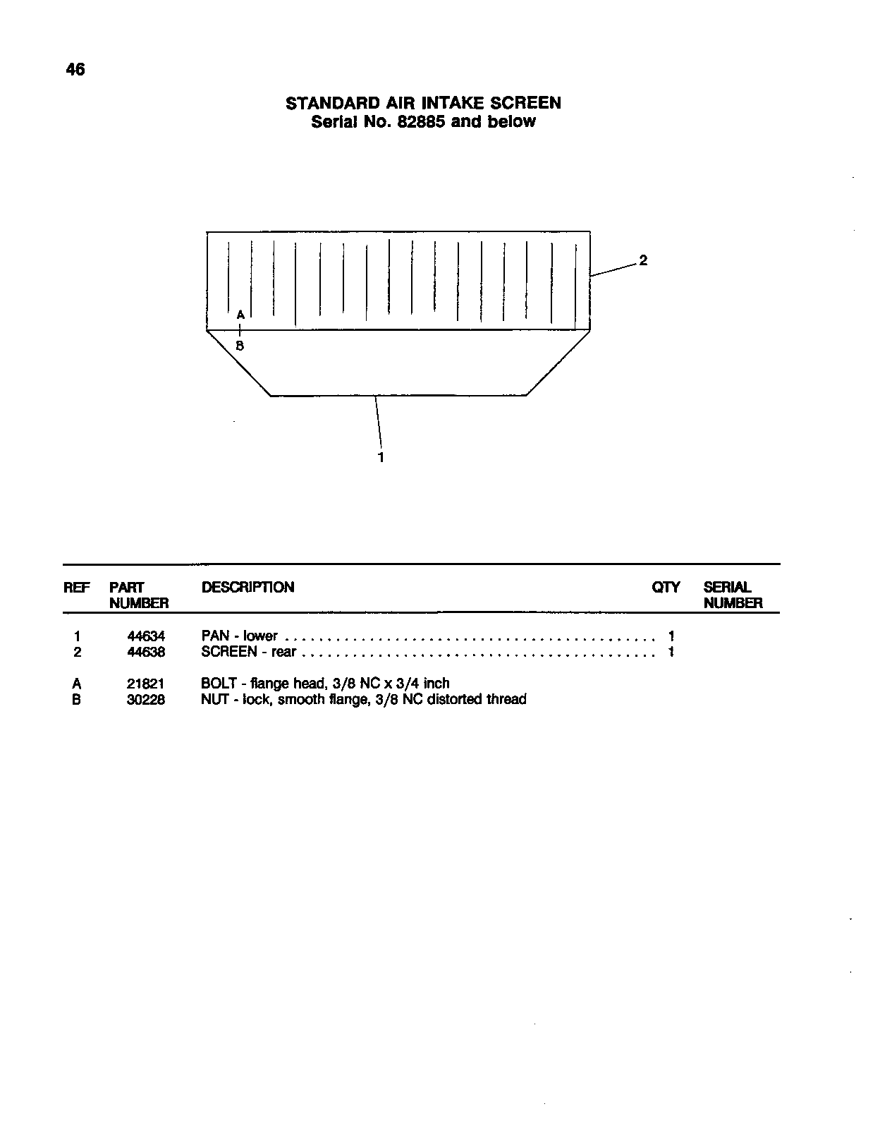 Air Intake Screen, Std. (Ser.# -82885)