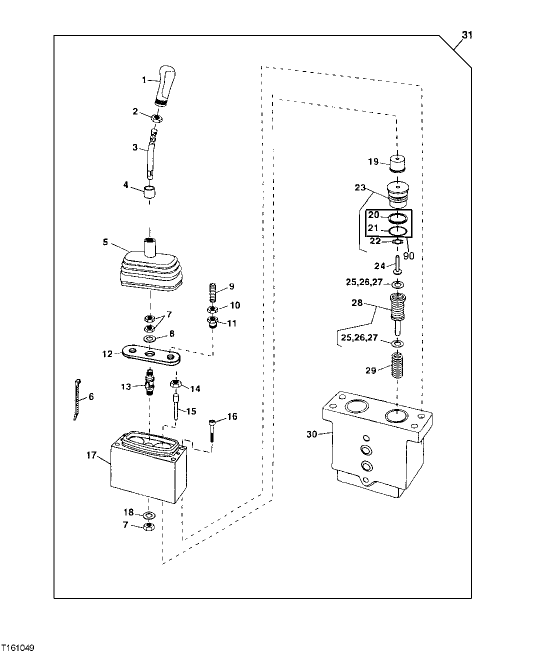AUXILIARY CONTROLLER SECTION (USE WITH SINGLE LEVER CONTROLLER (SN -590067)