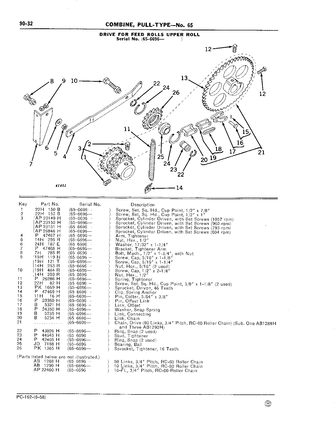 90 Drive Belts, Chains, and Tighteners (Continued)