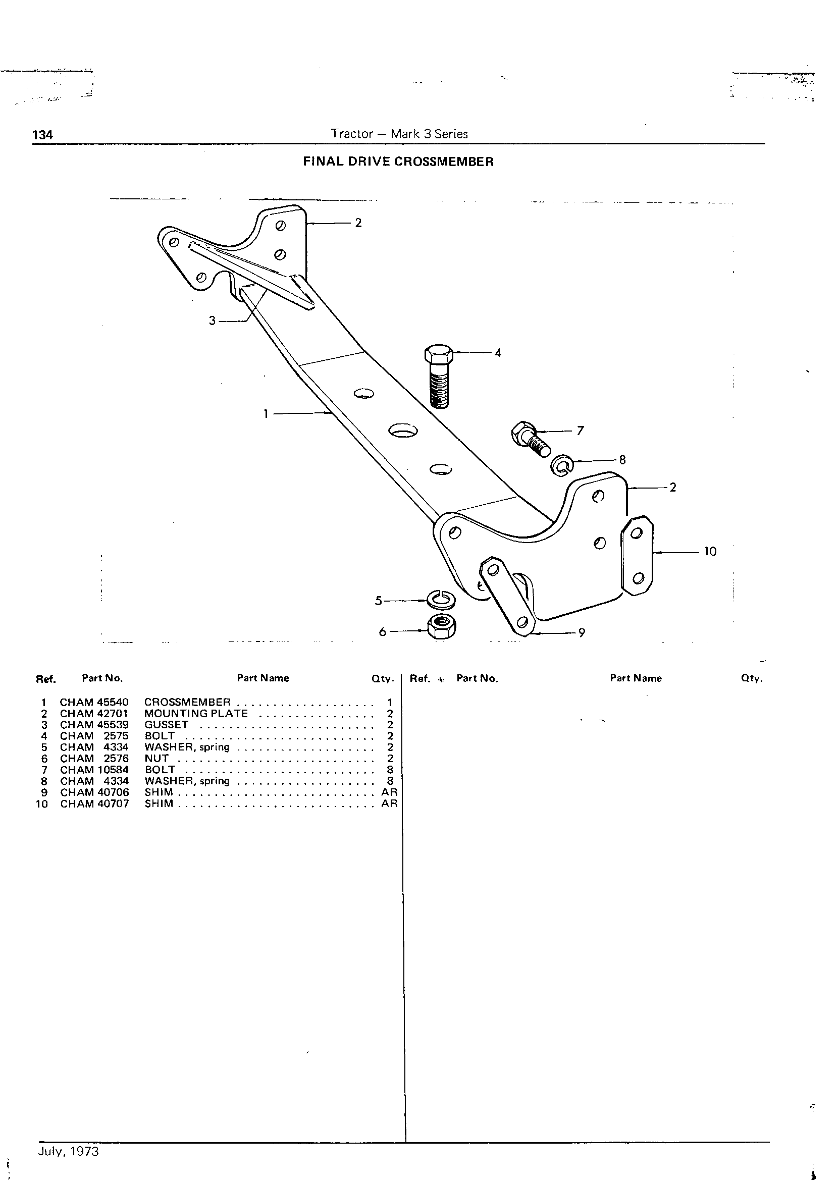 Final Drive Crossmember